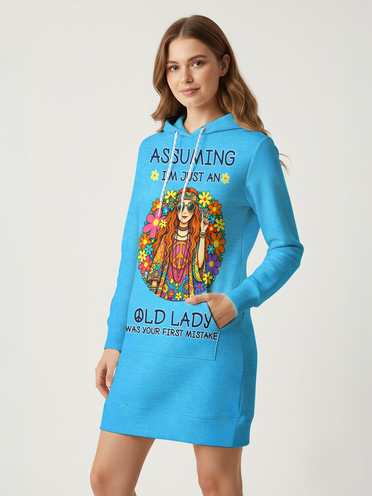 Turquoise "Moxie" Hoodie Dress