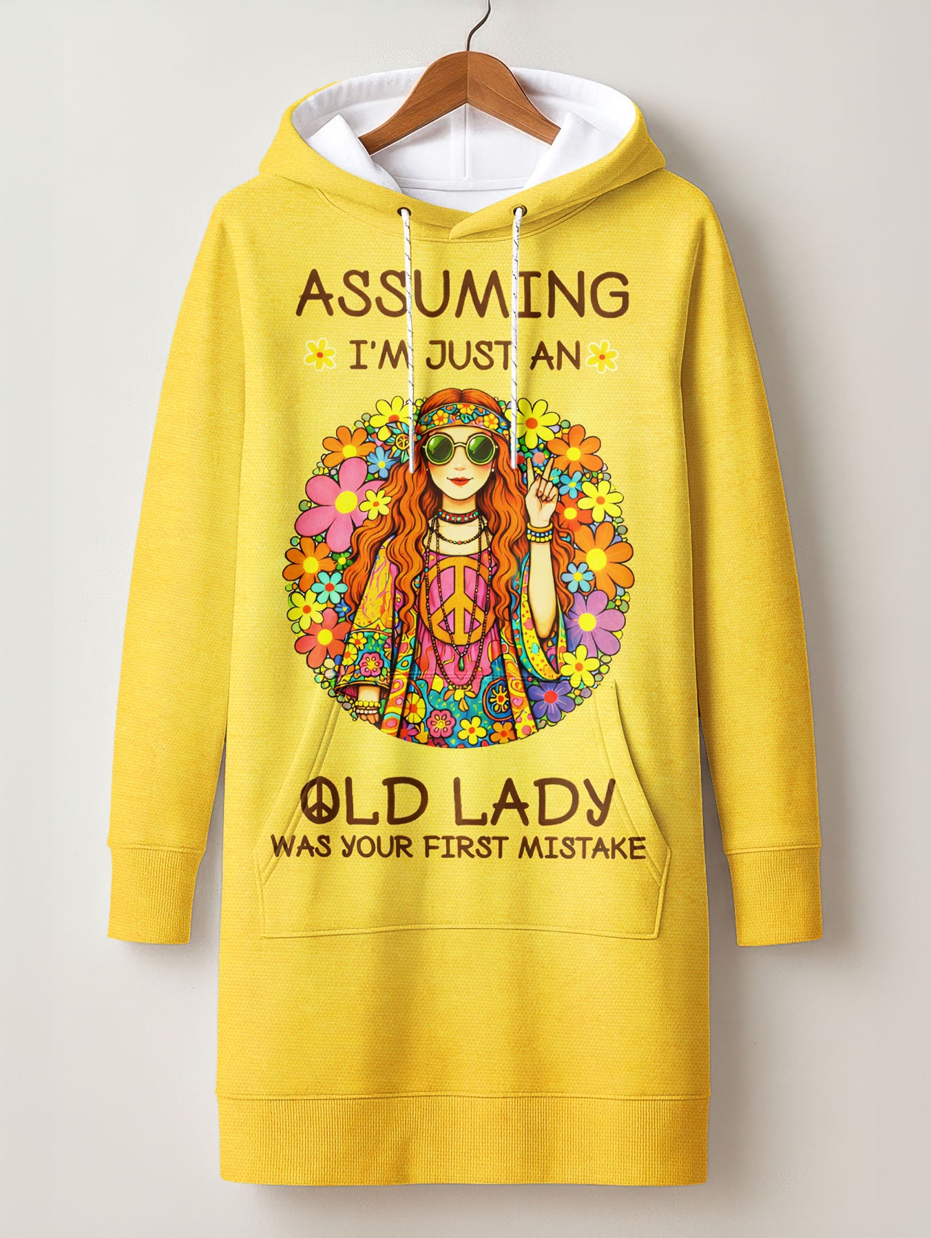 Yellow "Moxie" Hoodie Dress