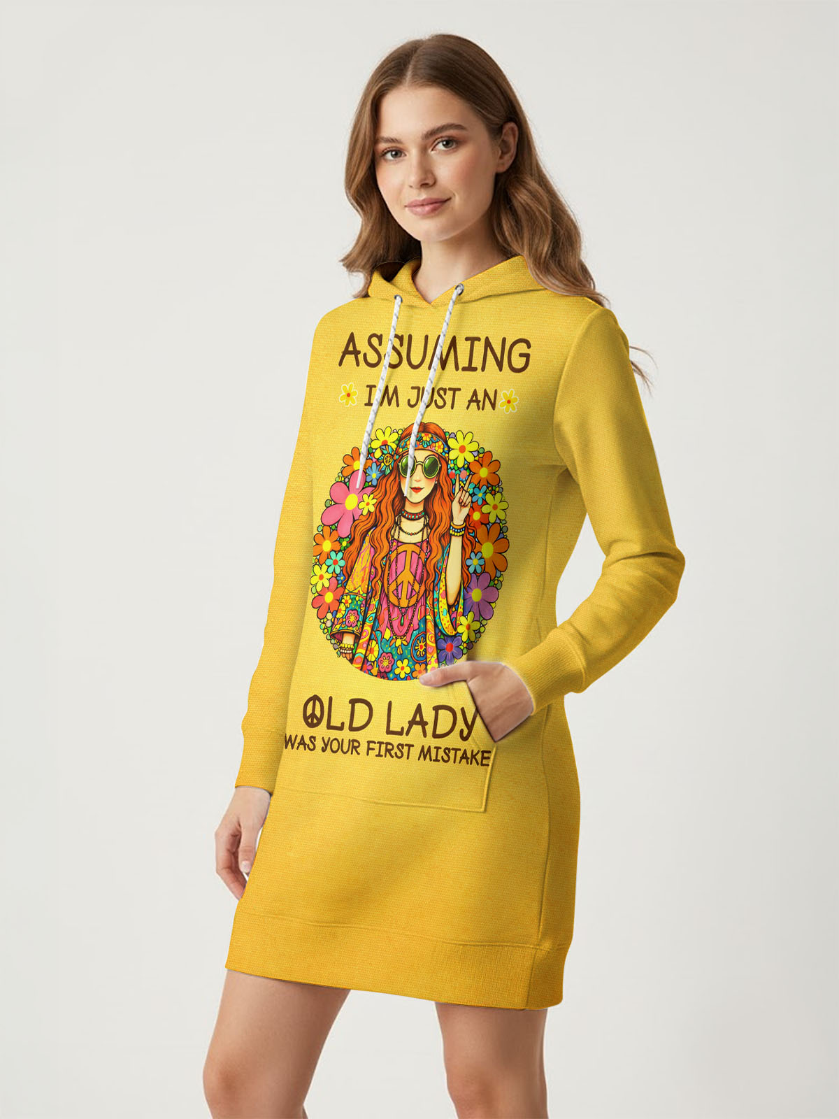 Yellow "Moxie" Hoodie Dress
