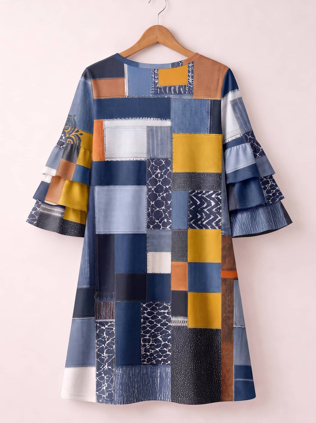 "BORO" Stacked Ruffle Sleeve Dress