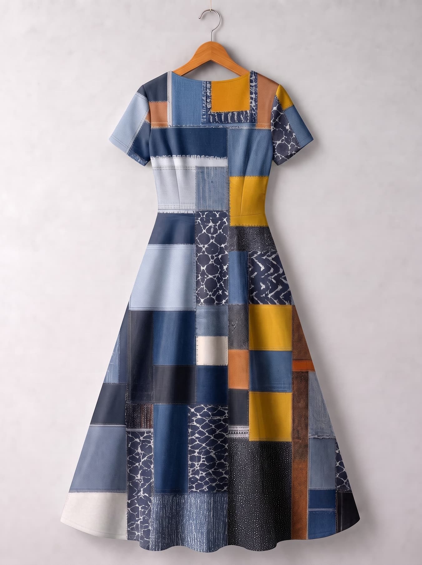 "BORO" Short Sleeve Maxi Dress