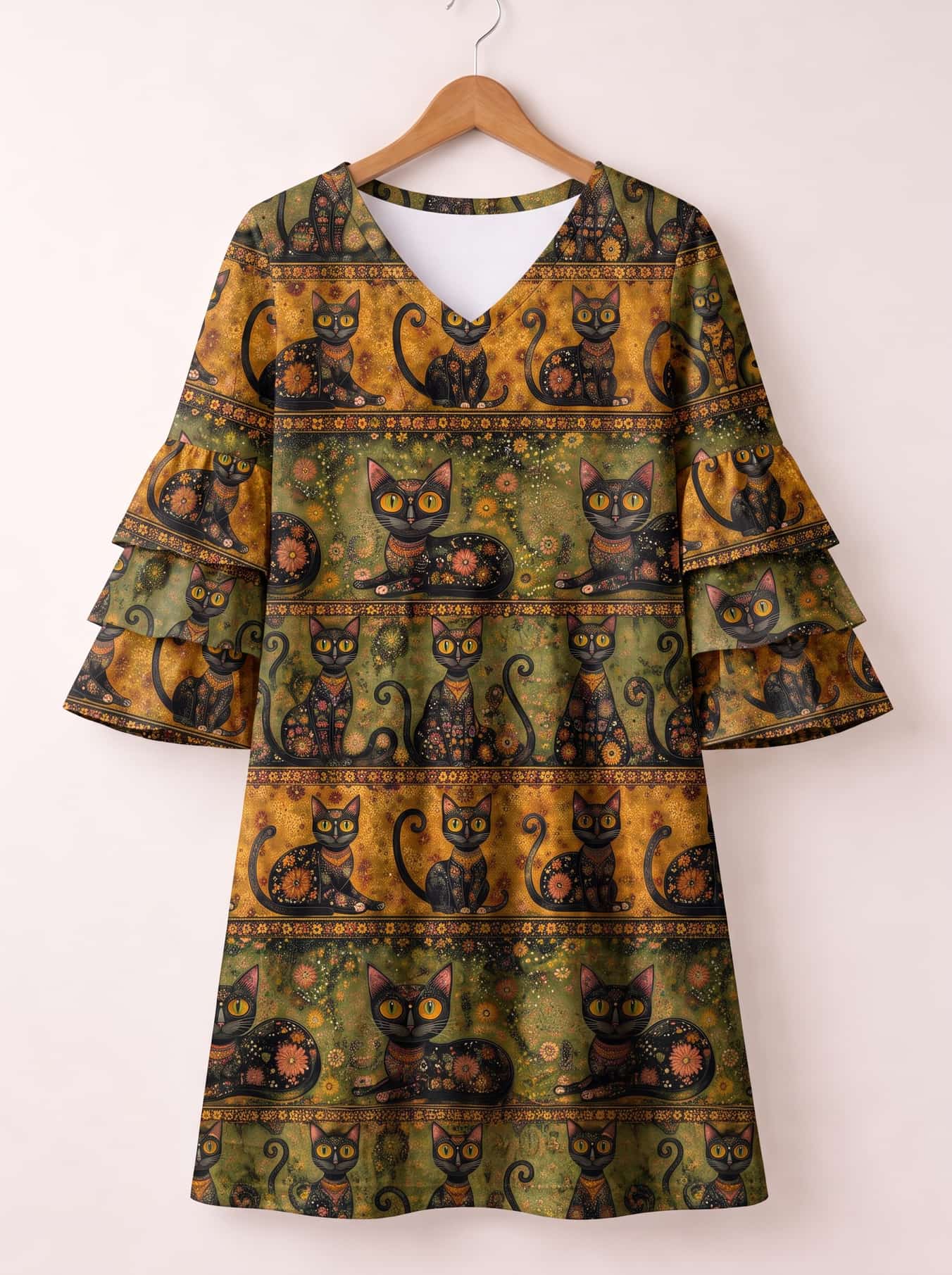 "SALEM" Stacked Ruffle Sleeve Dress