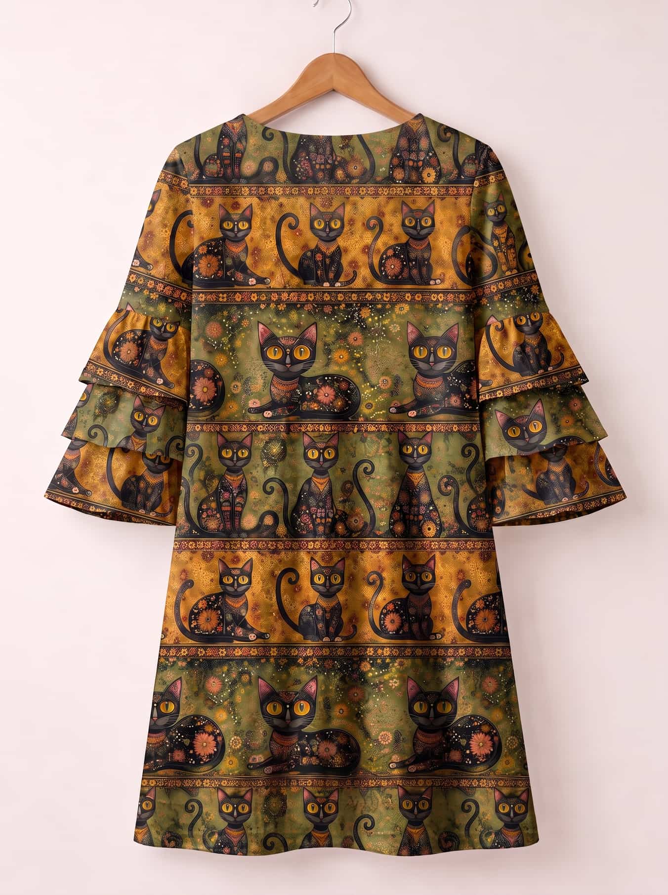 "SALEM" Stacked Ruffle Sleeve Dress