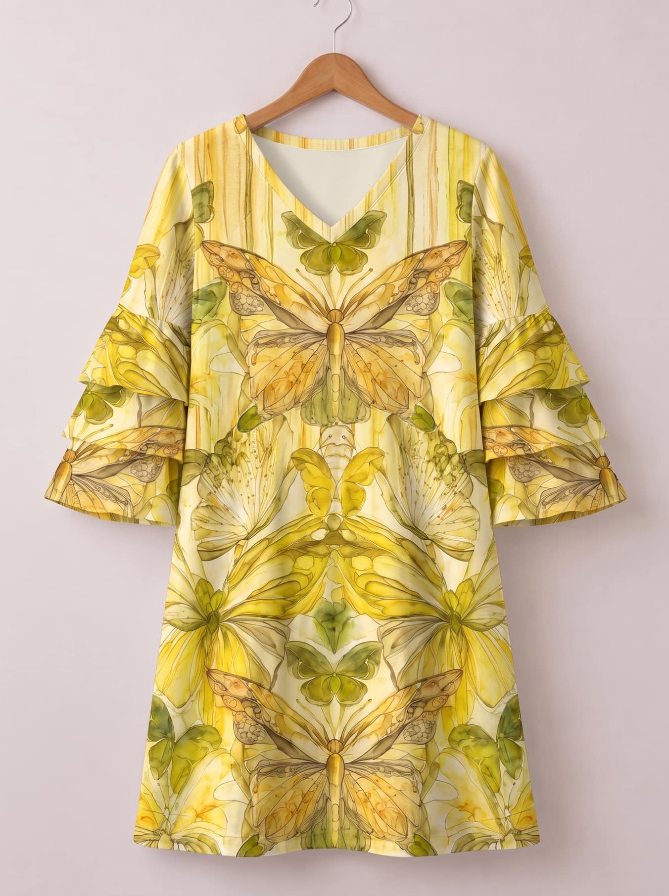 "CITRINE" Stacked Ruffle Sleeve Dress