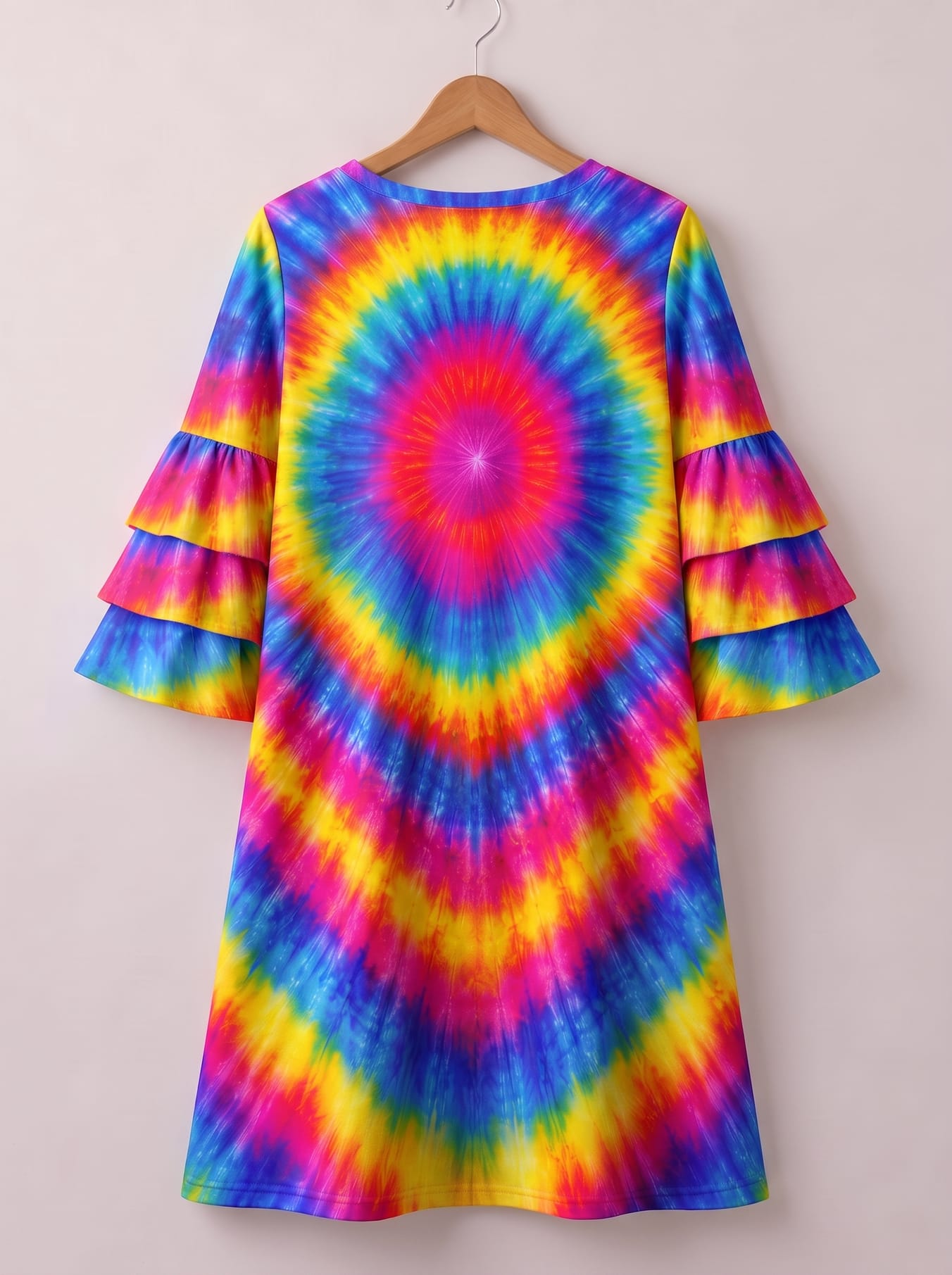 "RIPPLE" Stacked Ruffle Sleeve Dress