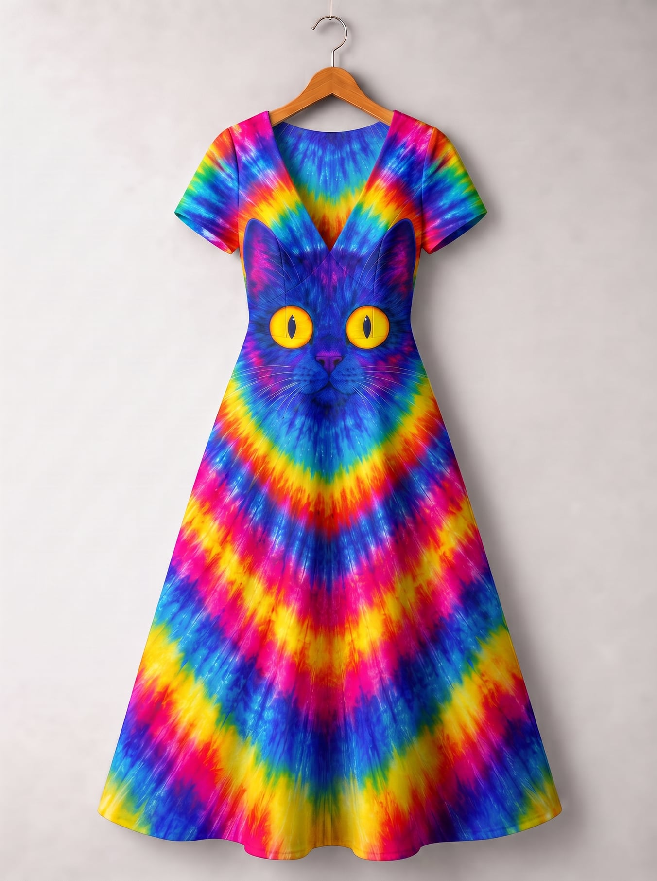 "RIPPLE" Short Sleeve Maxi Dress