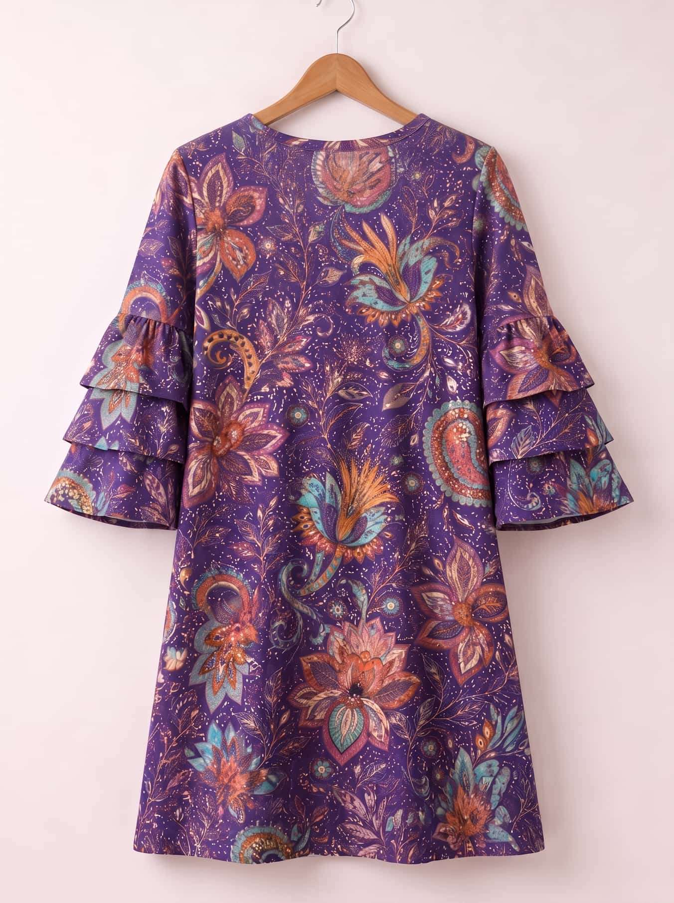 "REGAL" Stacked Ruffle Sleeve Dress