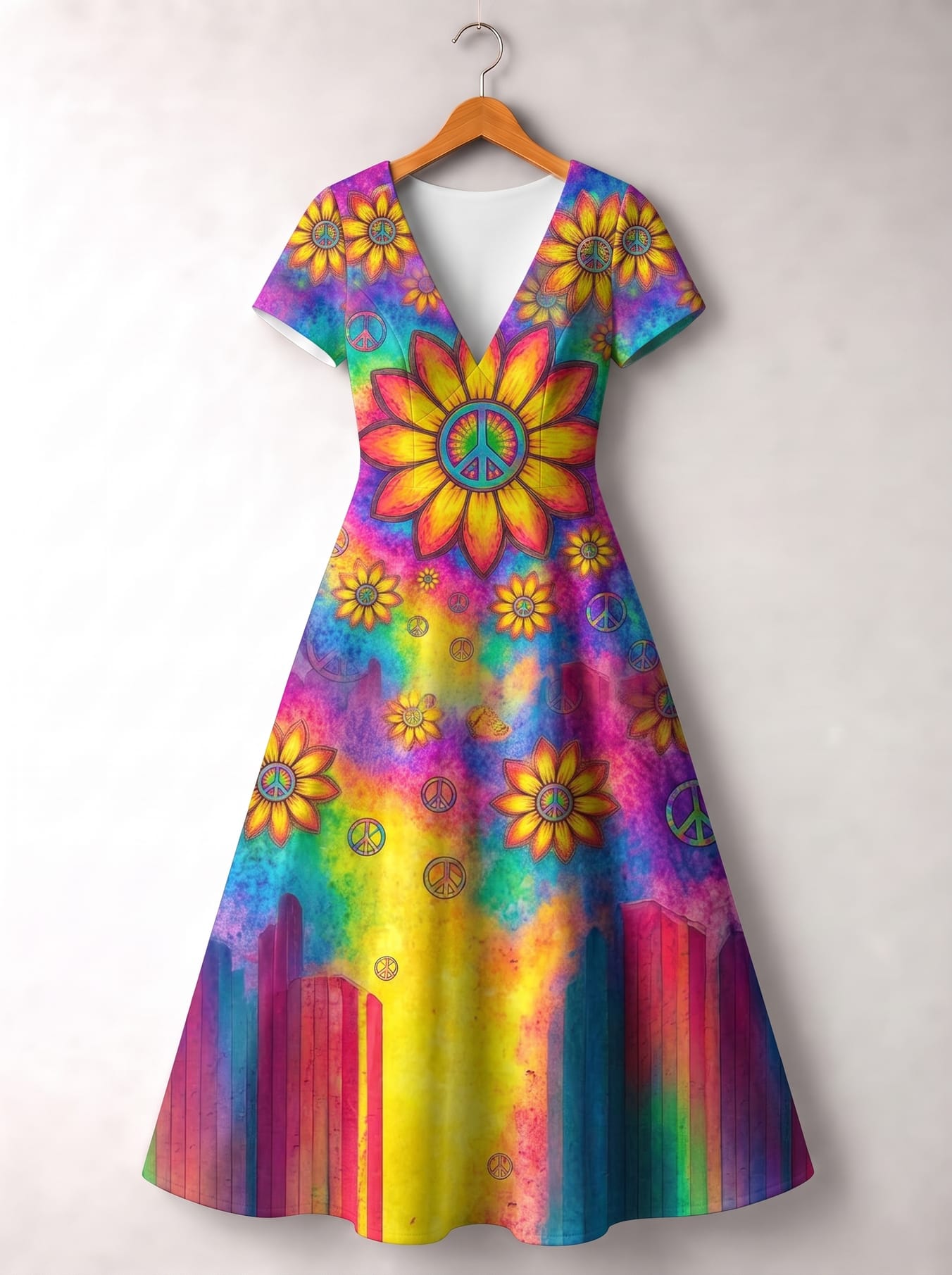 "POUR" Short Sleeve Maxi Dress