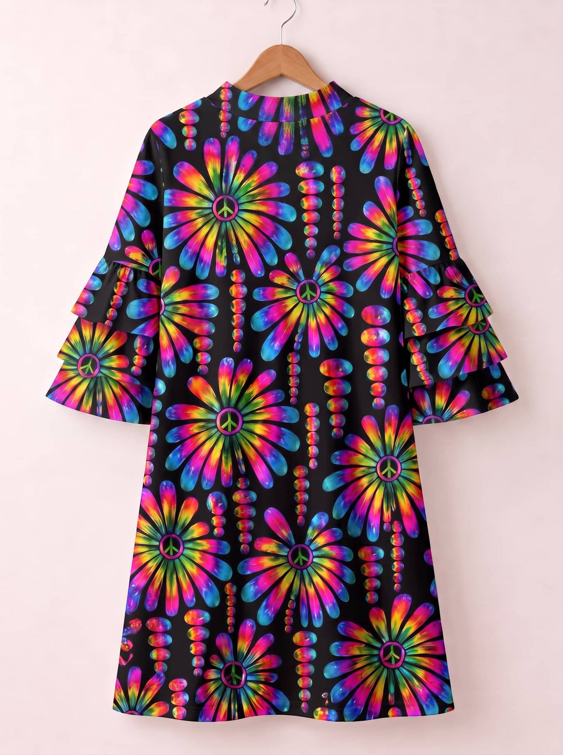 "NEON" Stacked Ruffle Sleeve Dress
