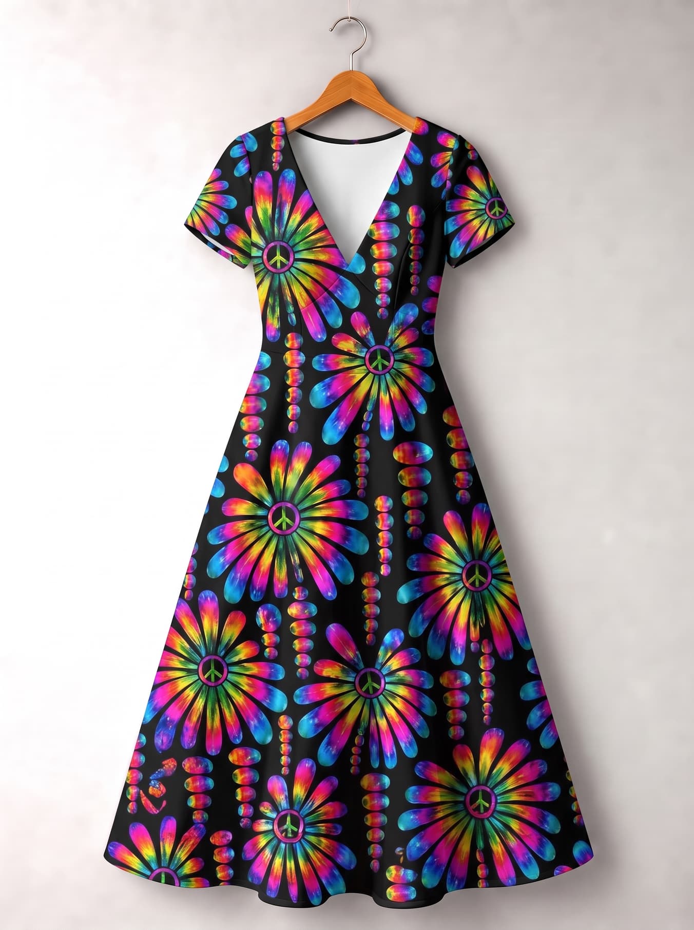 "NEON" Short Sleeve Maxi Dress
