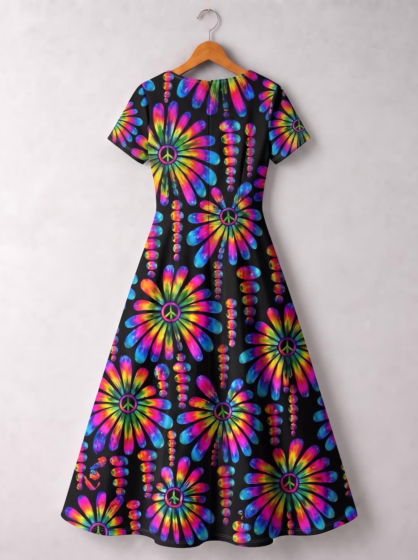 "NEON" Short Sleeve Maxi Dress