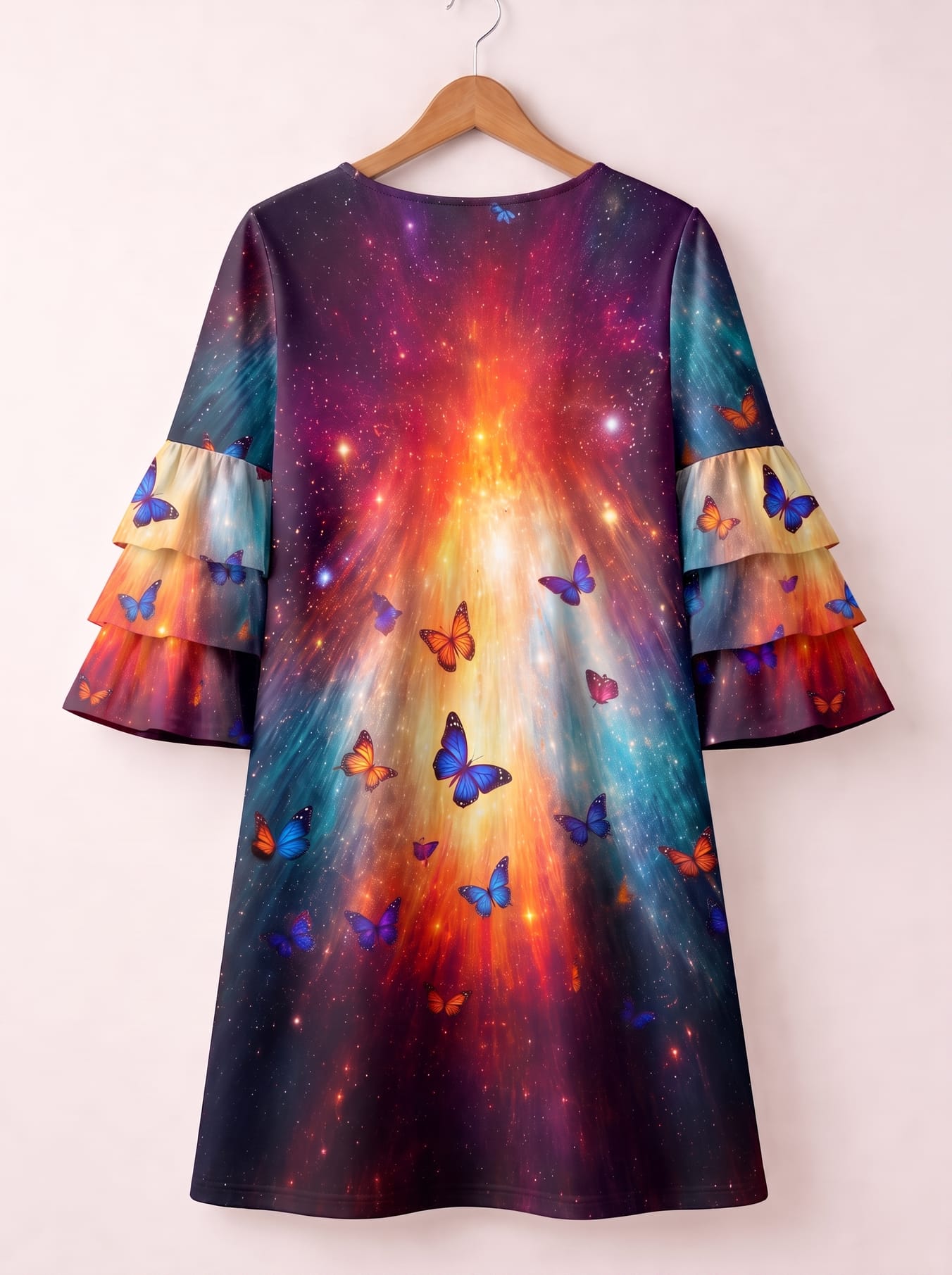 "AURORA" Stacked Ruffle Sleeve Dress