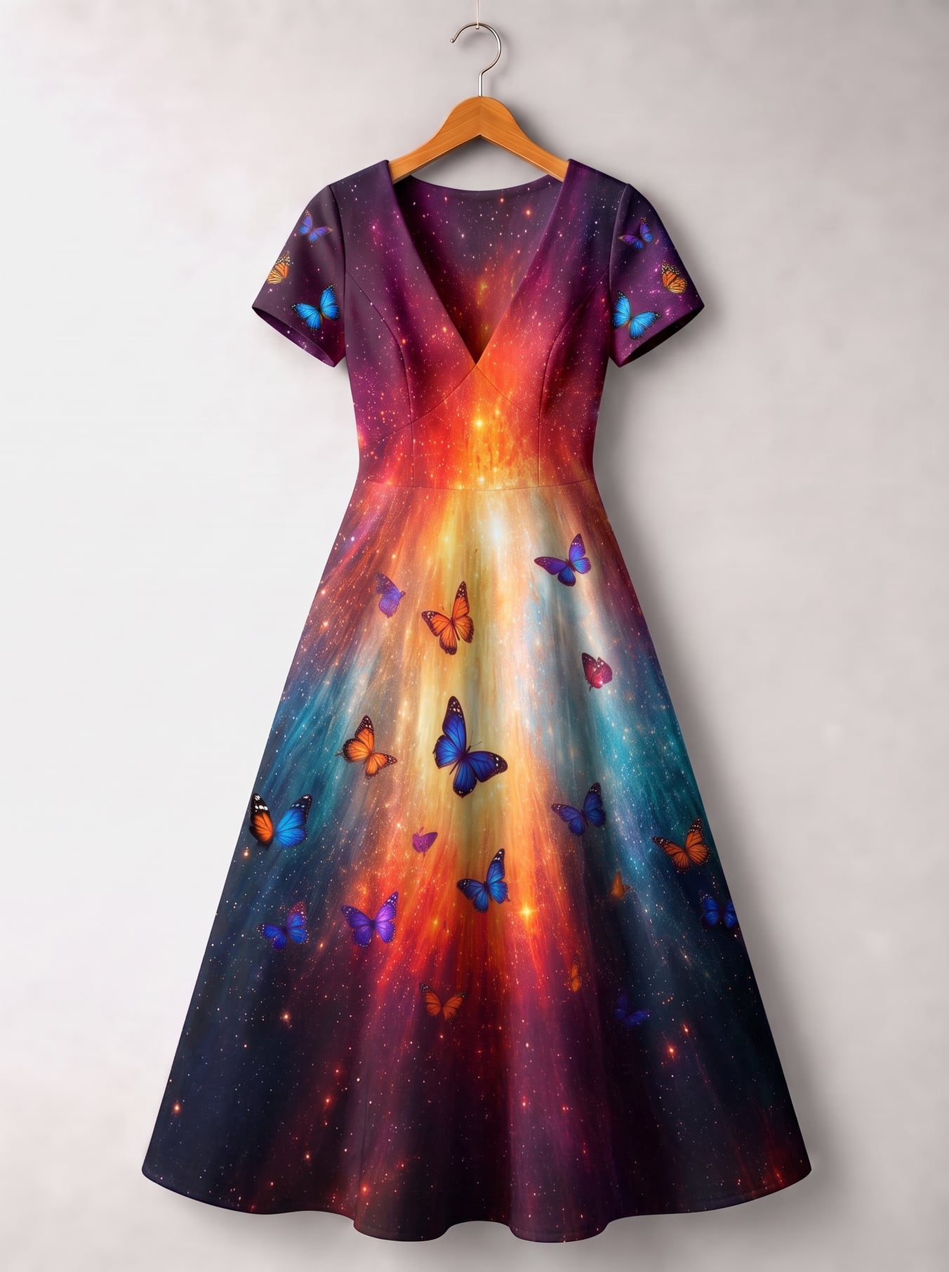 "AURORA" Short Sleeve Maxi Dress