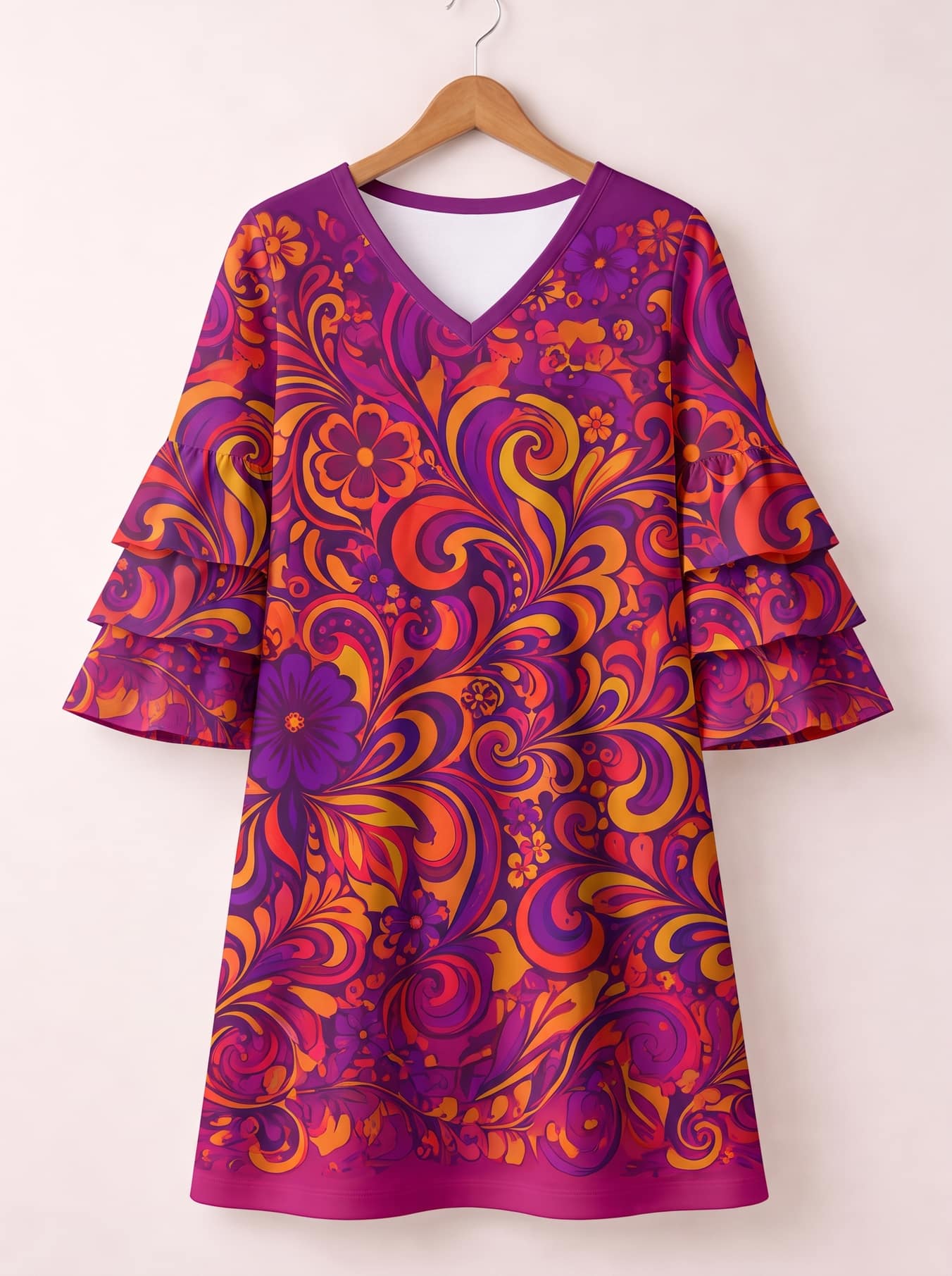 "FEVER" Stacked Ruffle Sleeve Dress