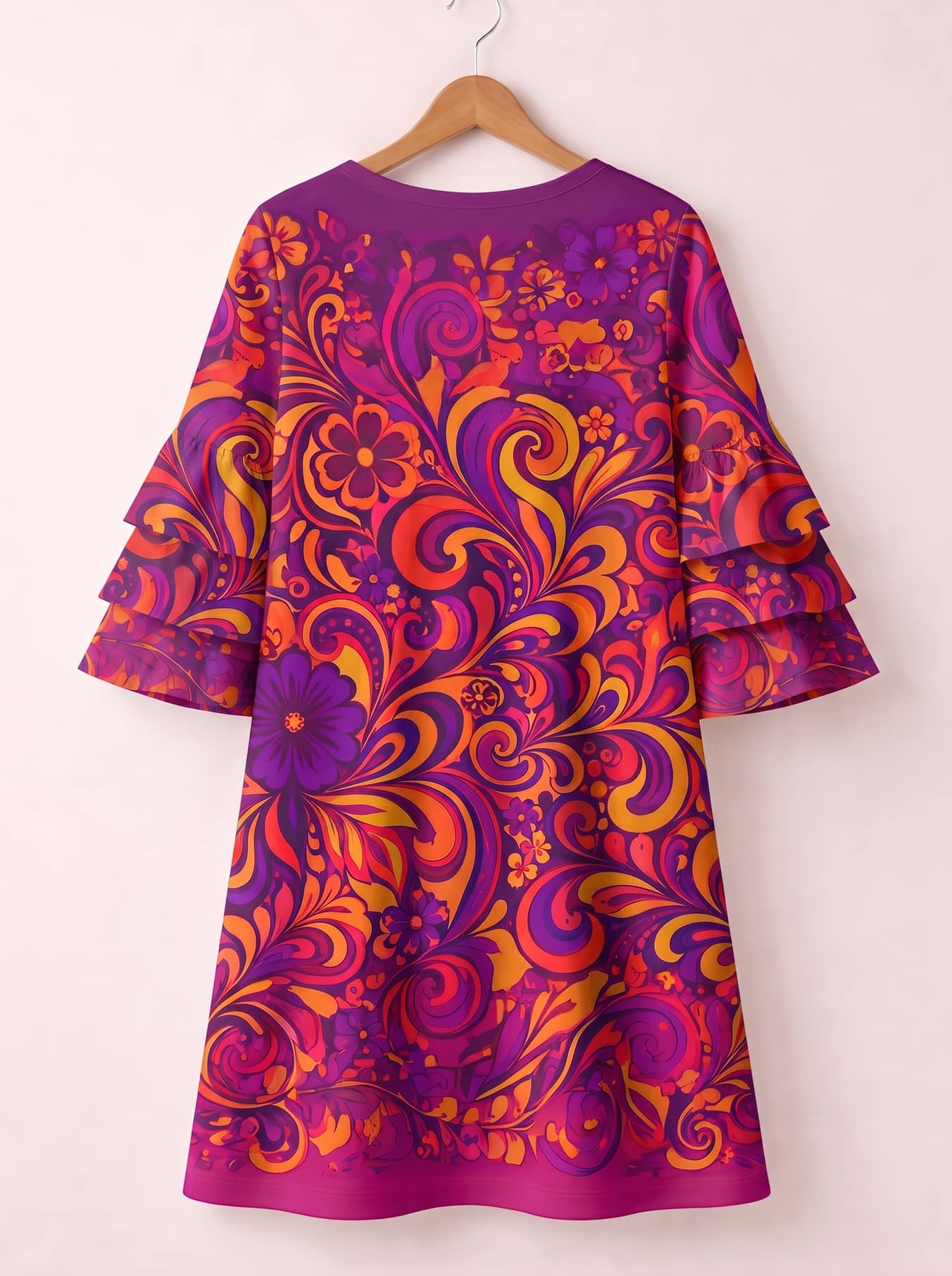 "FEVER" Stacked Ruffle Sleeve Dress