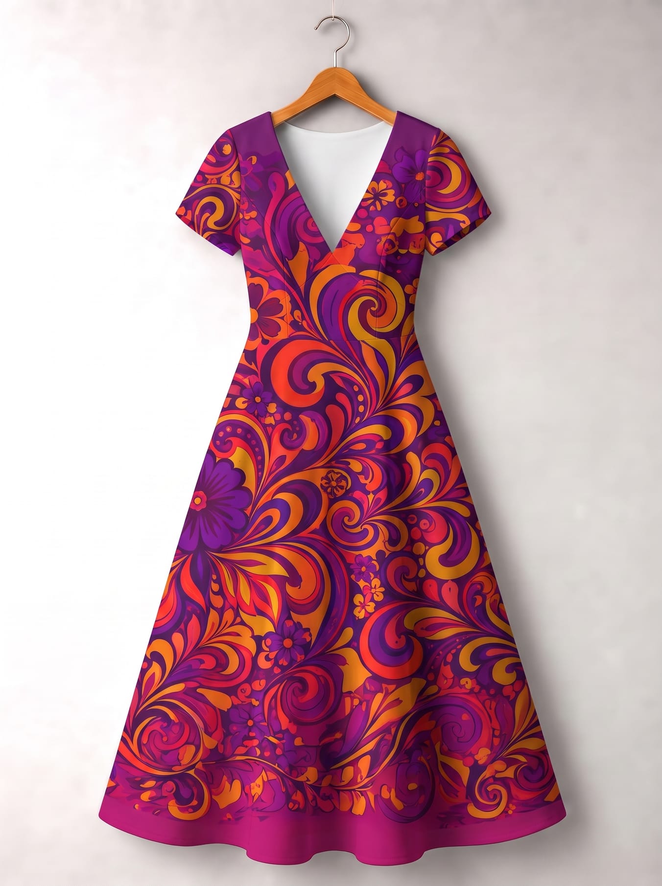 "FEVER" Short Sleeve Maxi Dress