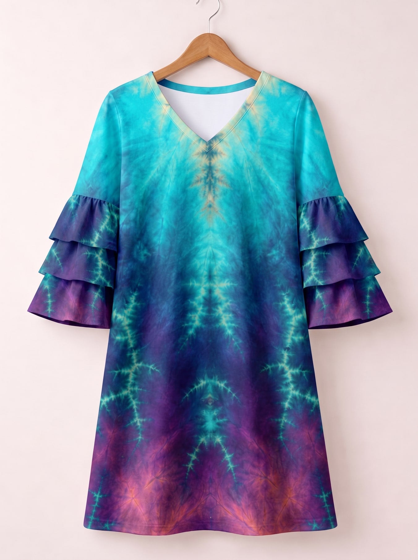 "FROST" Stacked Ruffle Sleeve Dress