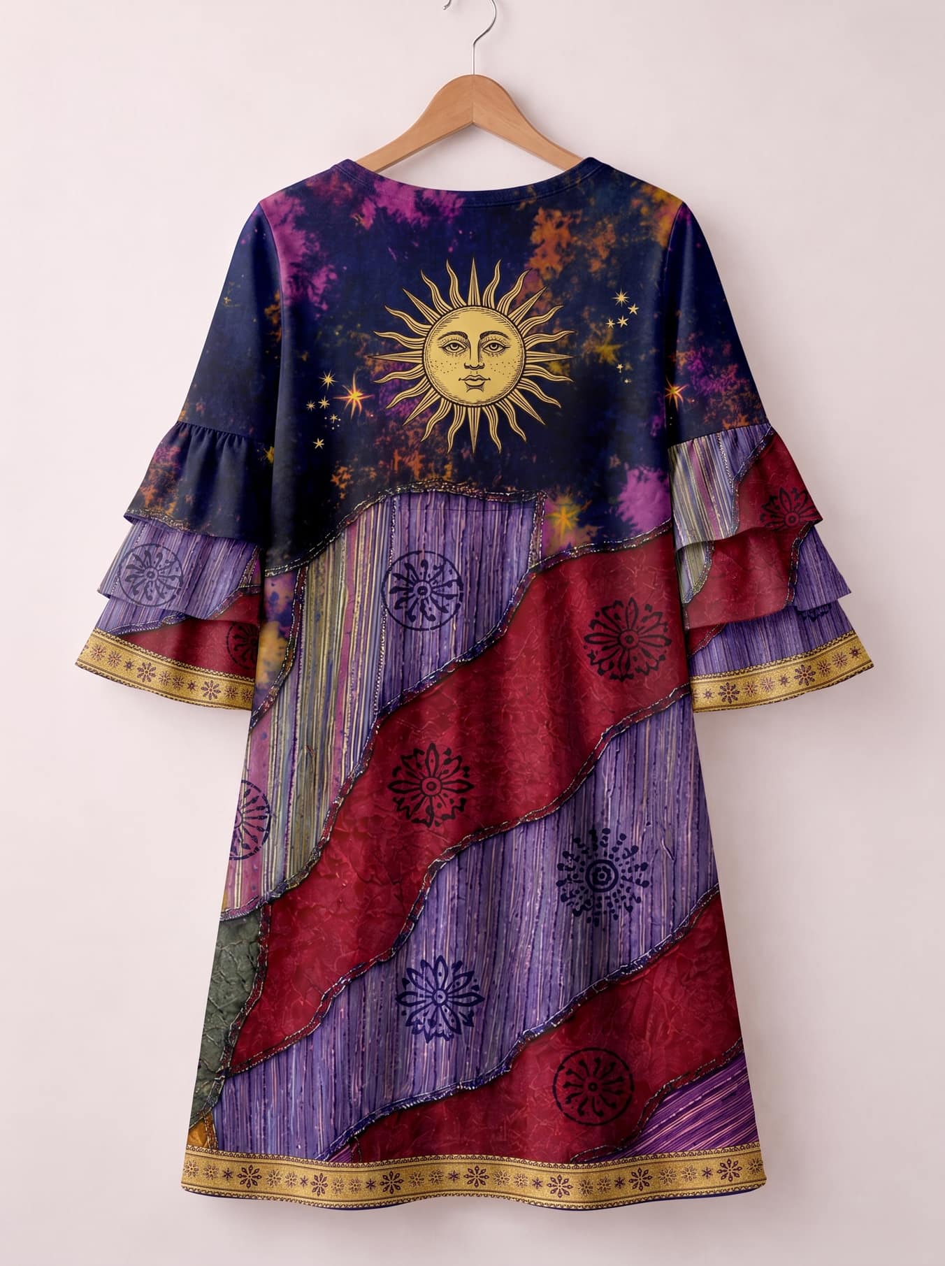"CARAVAN" Stacked Ruffle Sleeve Dress