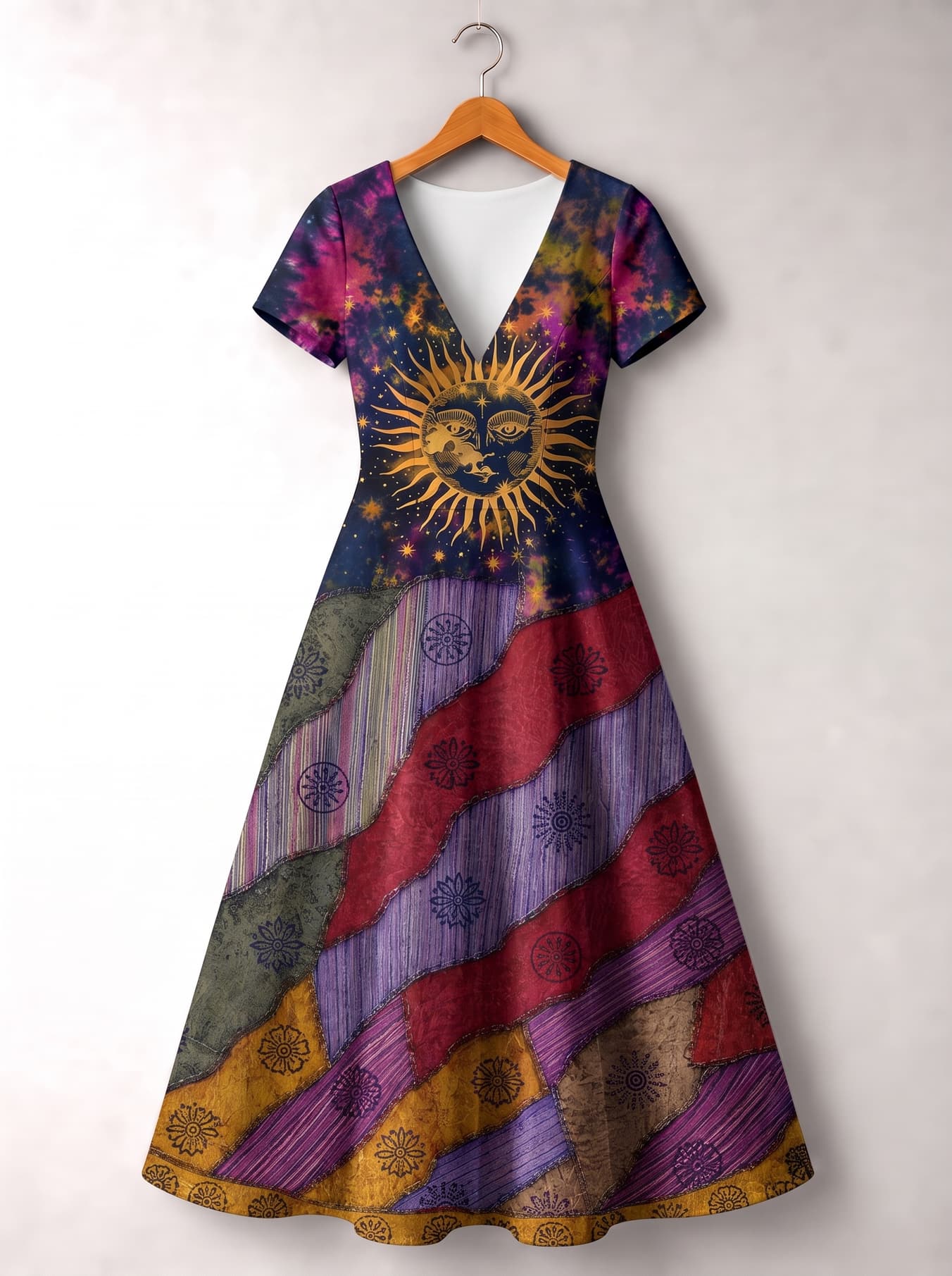 "CARAVAN" Short Sleeve Maxi Dress