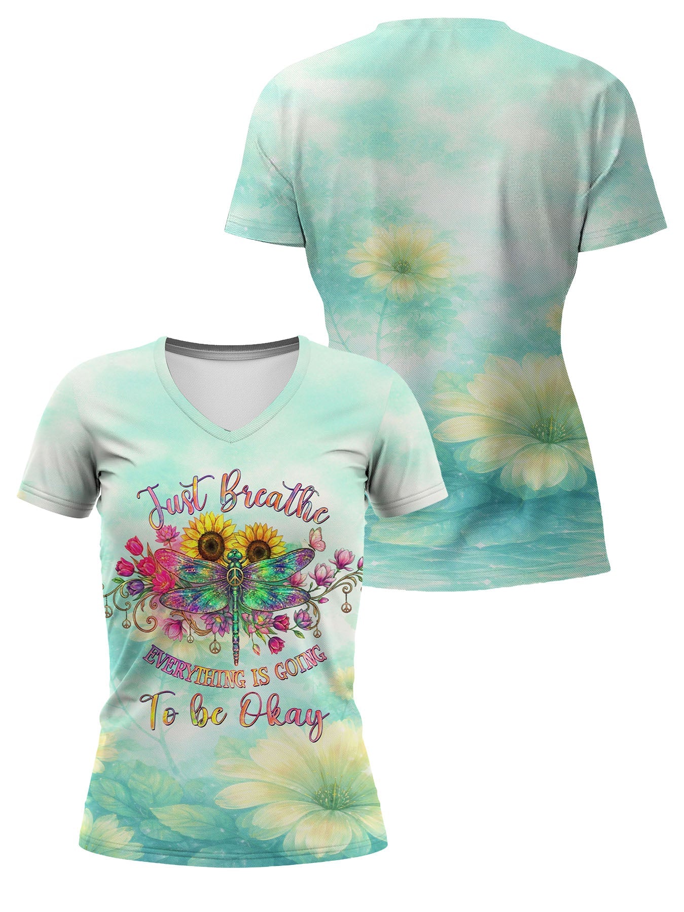 "Exhale" V-Neck T-Shirt