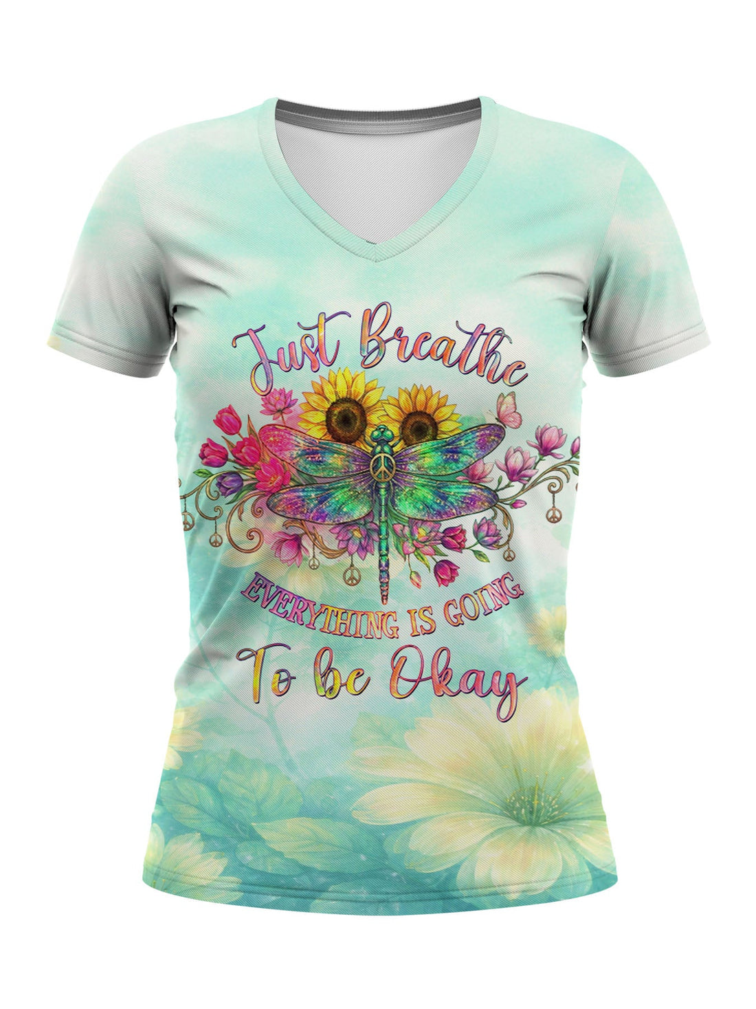 "Exhale" V-Neck T-Shirt