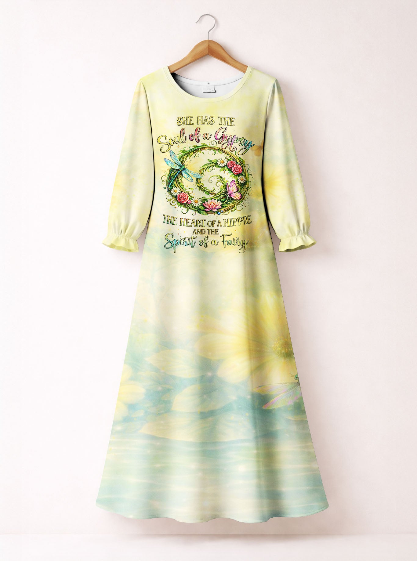 "Sprite" Long Sleeve Maxi Dress
