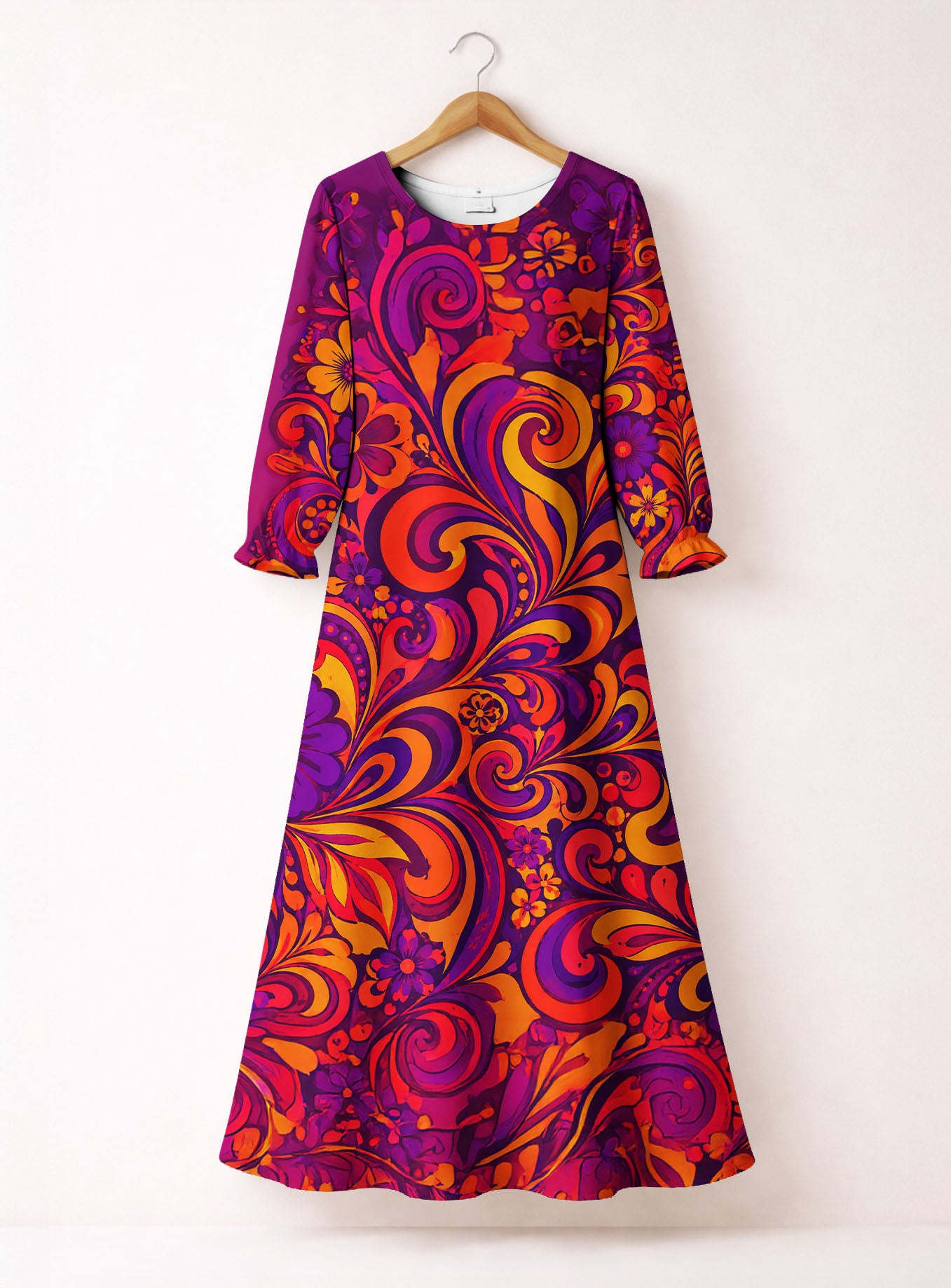 "FEVER" Long Sleeve Maxi Dress