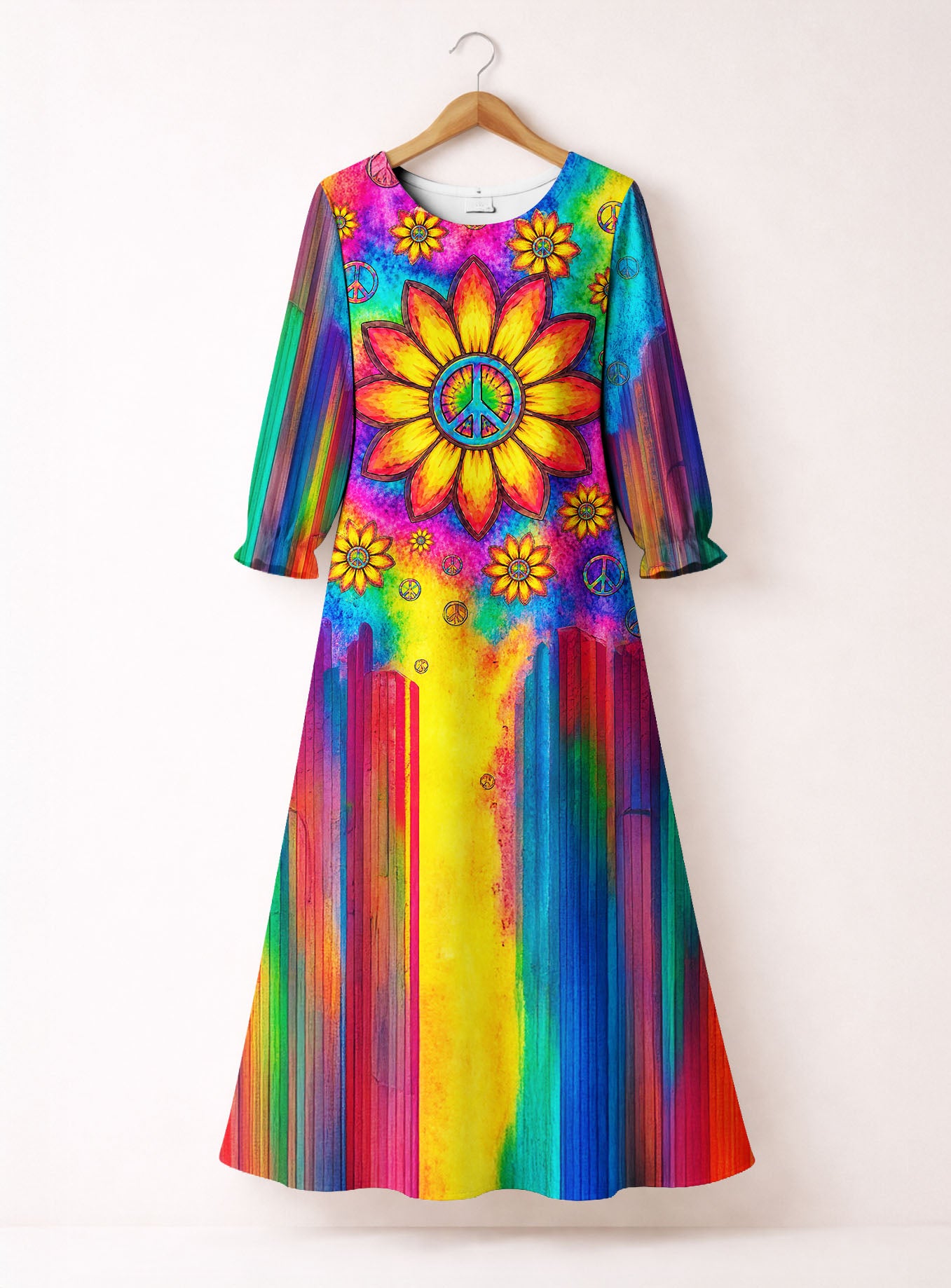"POUR" Long Sleeve Maxi Dress