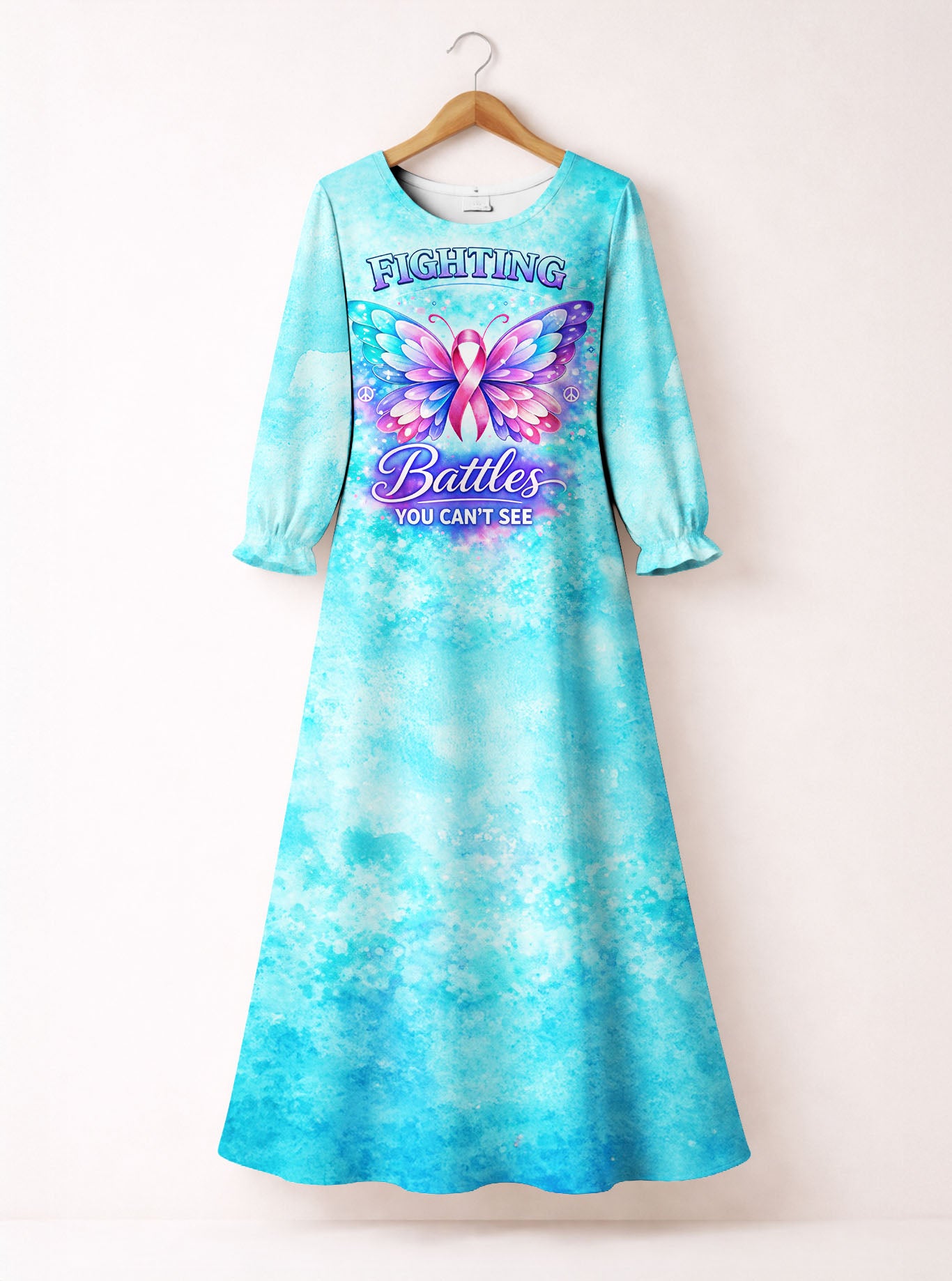 "Brave" Long Sleeve Maxi Dress