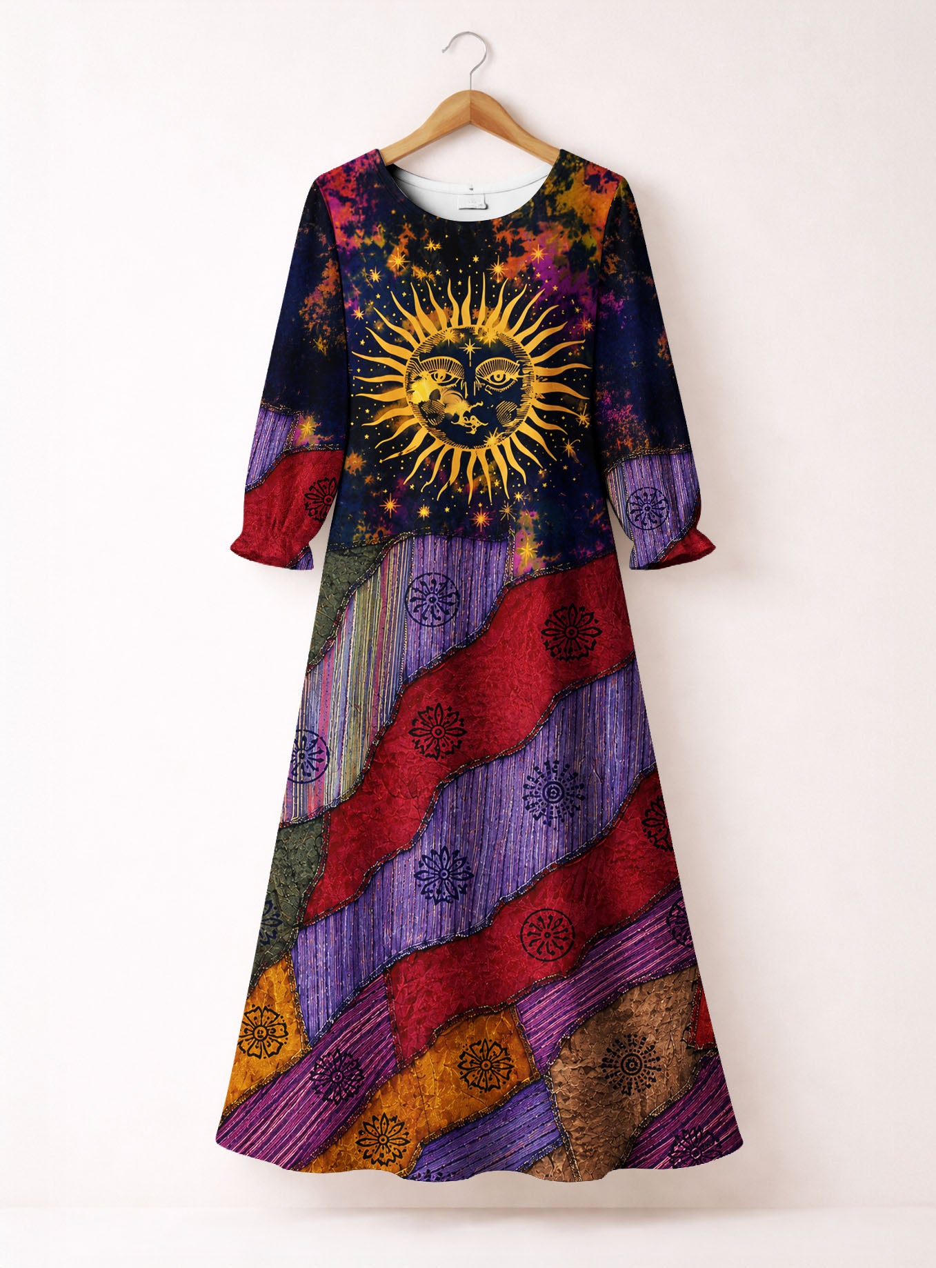 "CARAVAN" Long Sleeve Maxi Dress