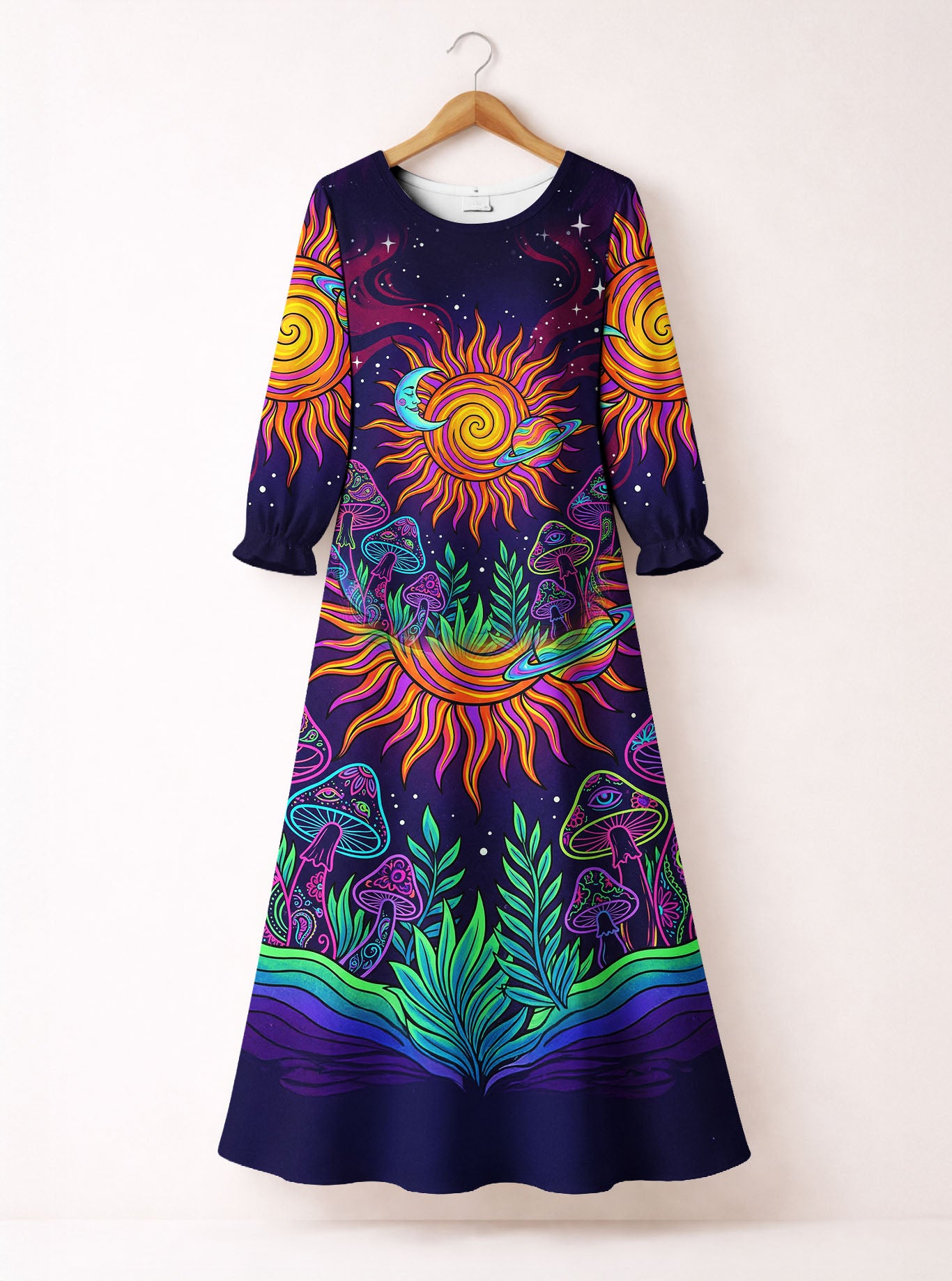 "Trance" Long Sleeve Maxi Dress