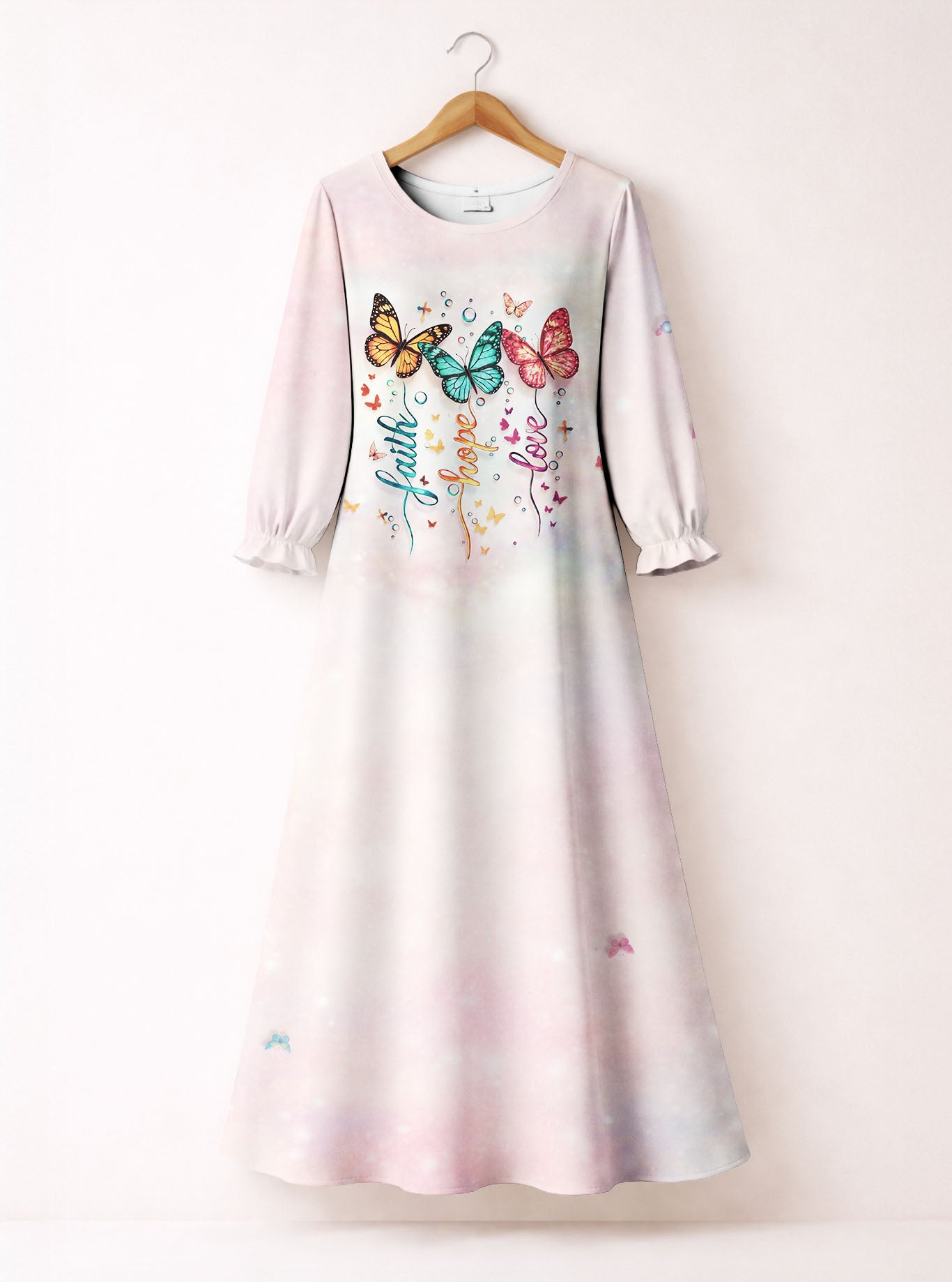 "Flutter" Long Sleeve Maxi Dress