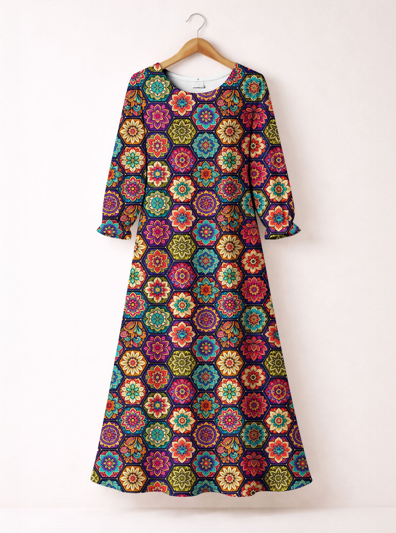 "Flower" Long Sleeve Maxi Dress
