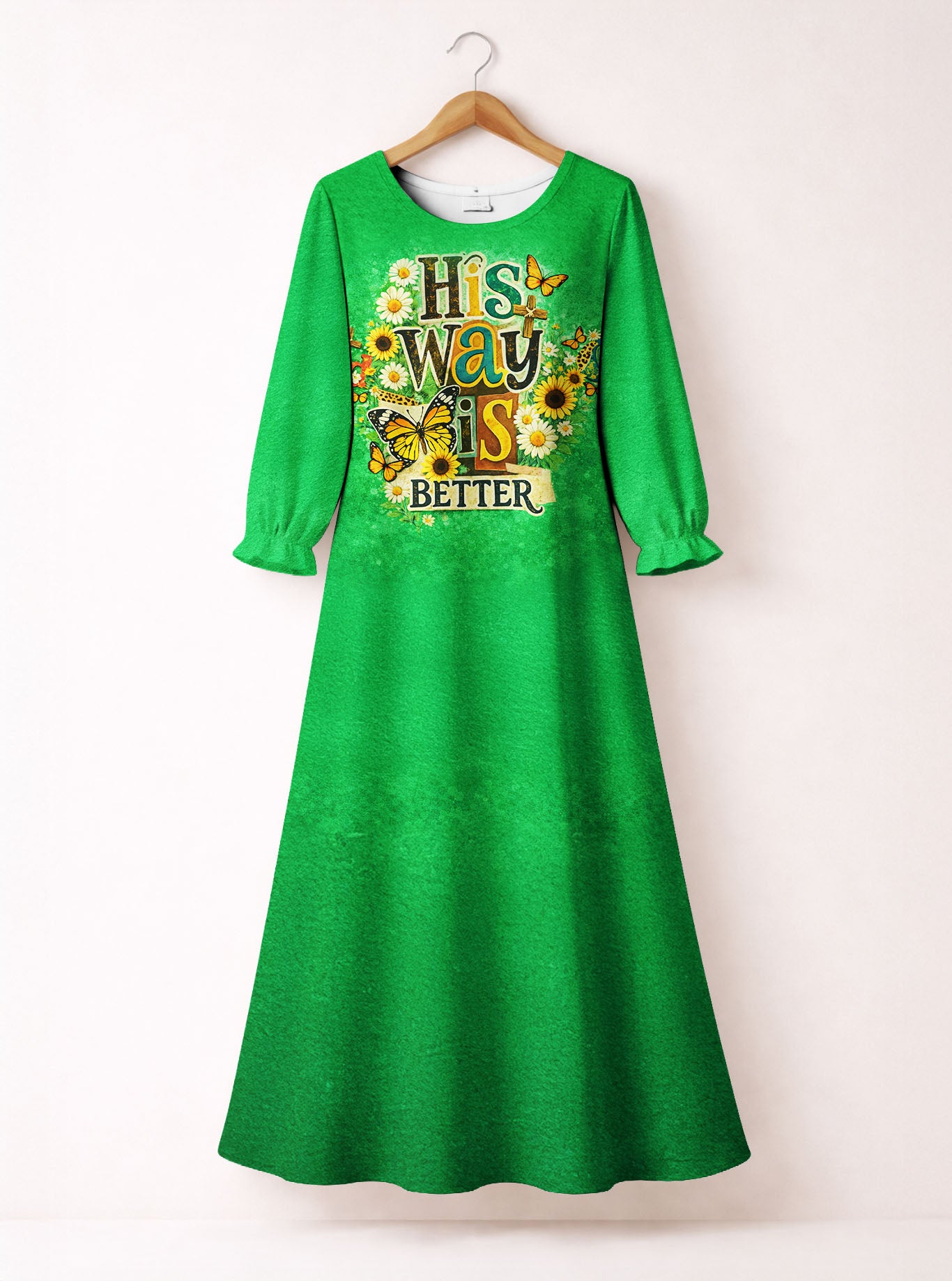 "Amen" Long Sleeve Maxi Dress