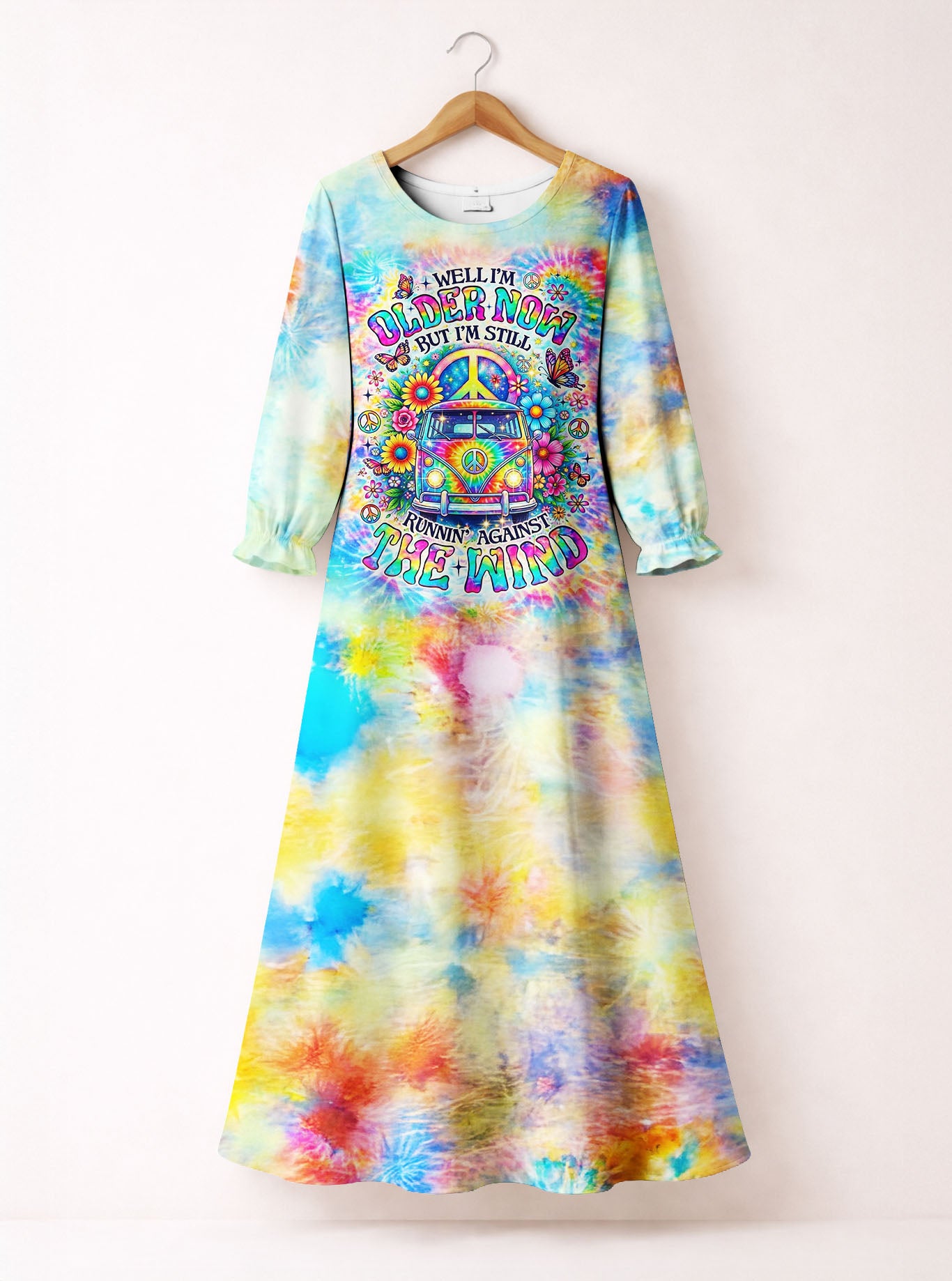 "Burst" Long Sleeve Maxi Dress