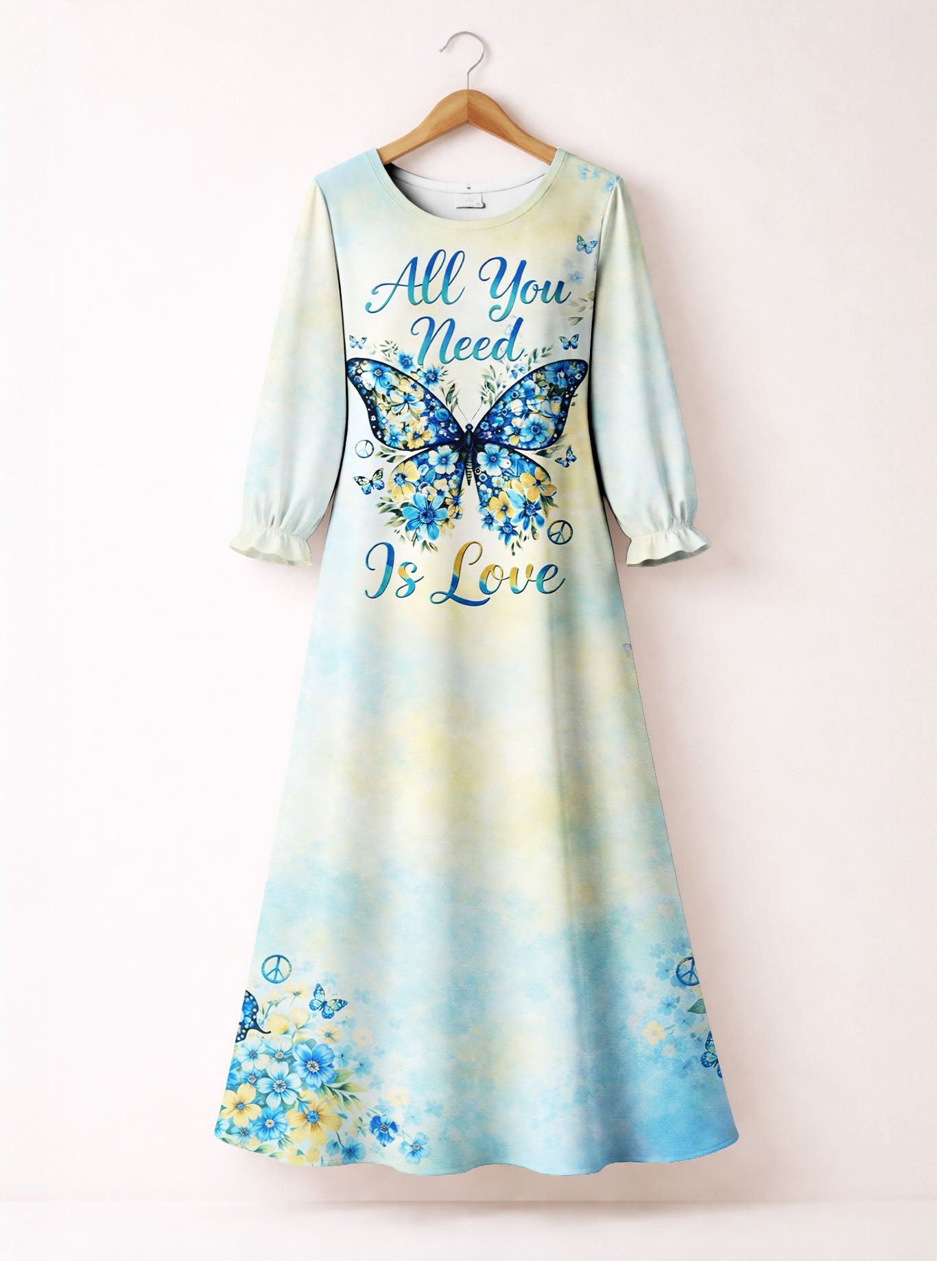 "Petal" Long Sleeve Maxi Dress