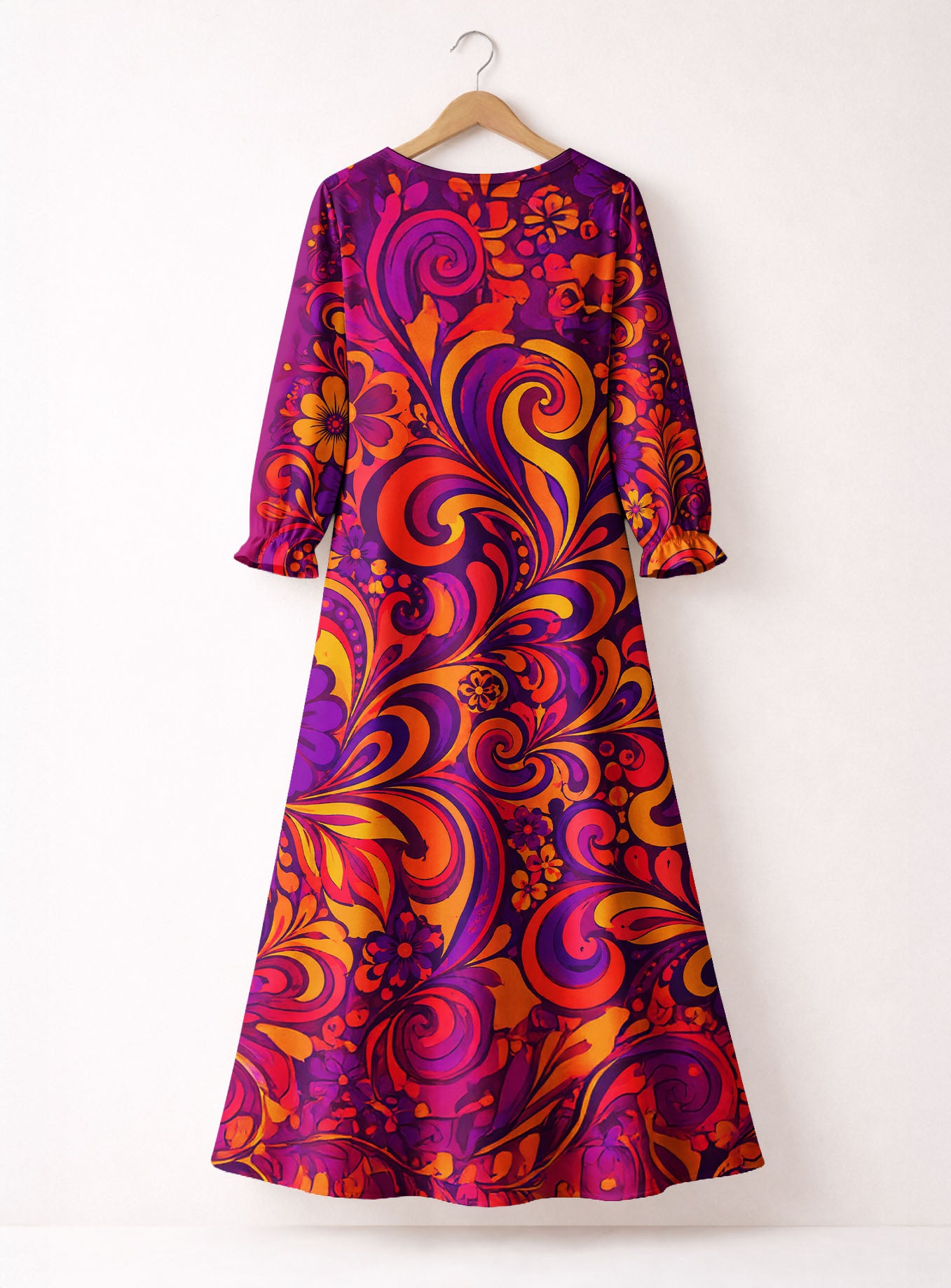 "FEVER" Long Sleeve Maxi Dress