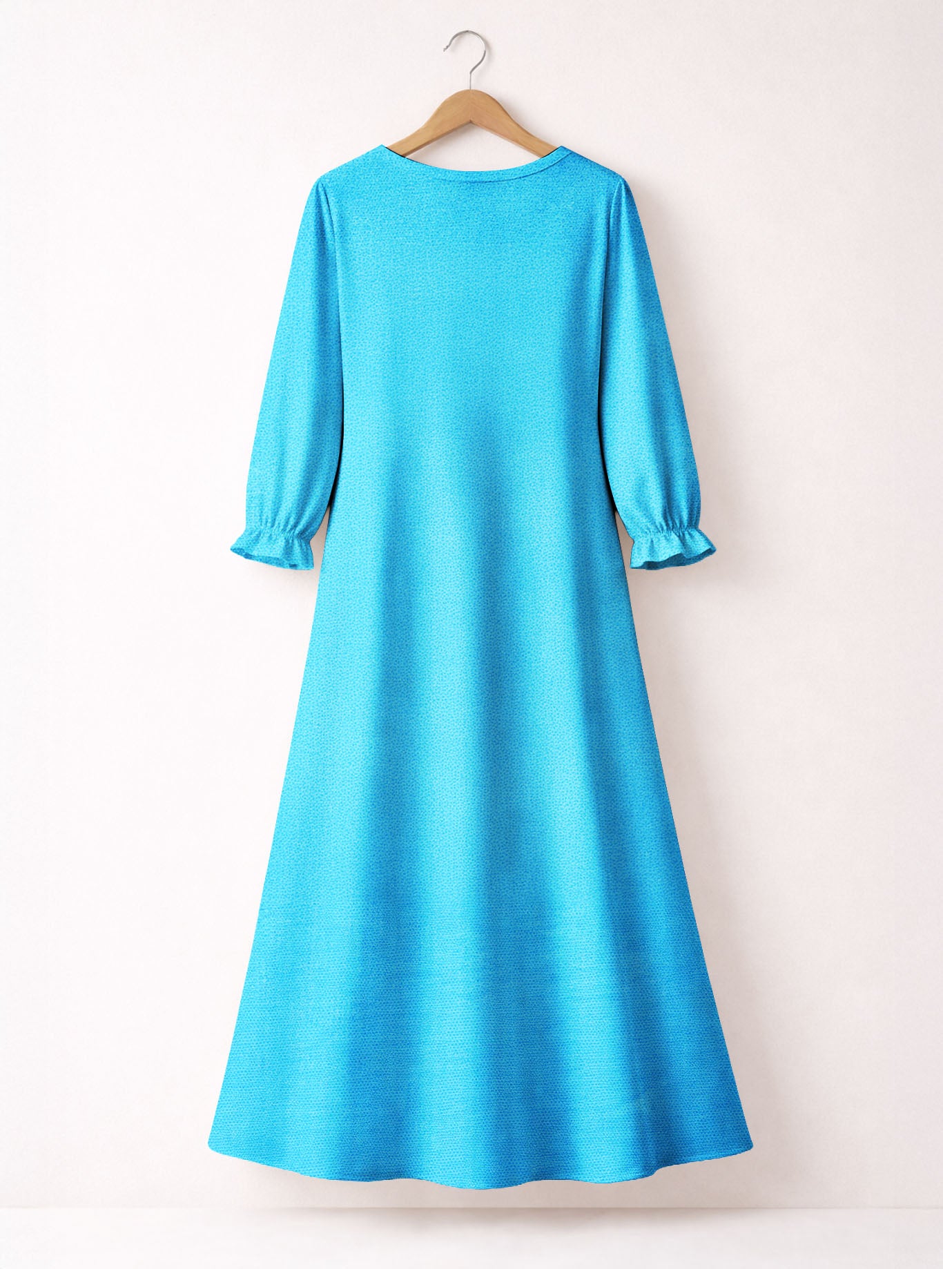 Turquoise "Moxie" Long Sleeve Maxi Dress