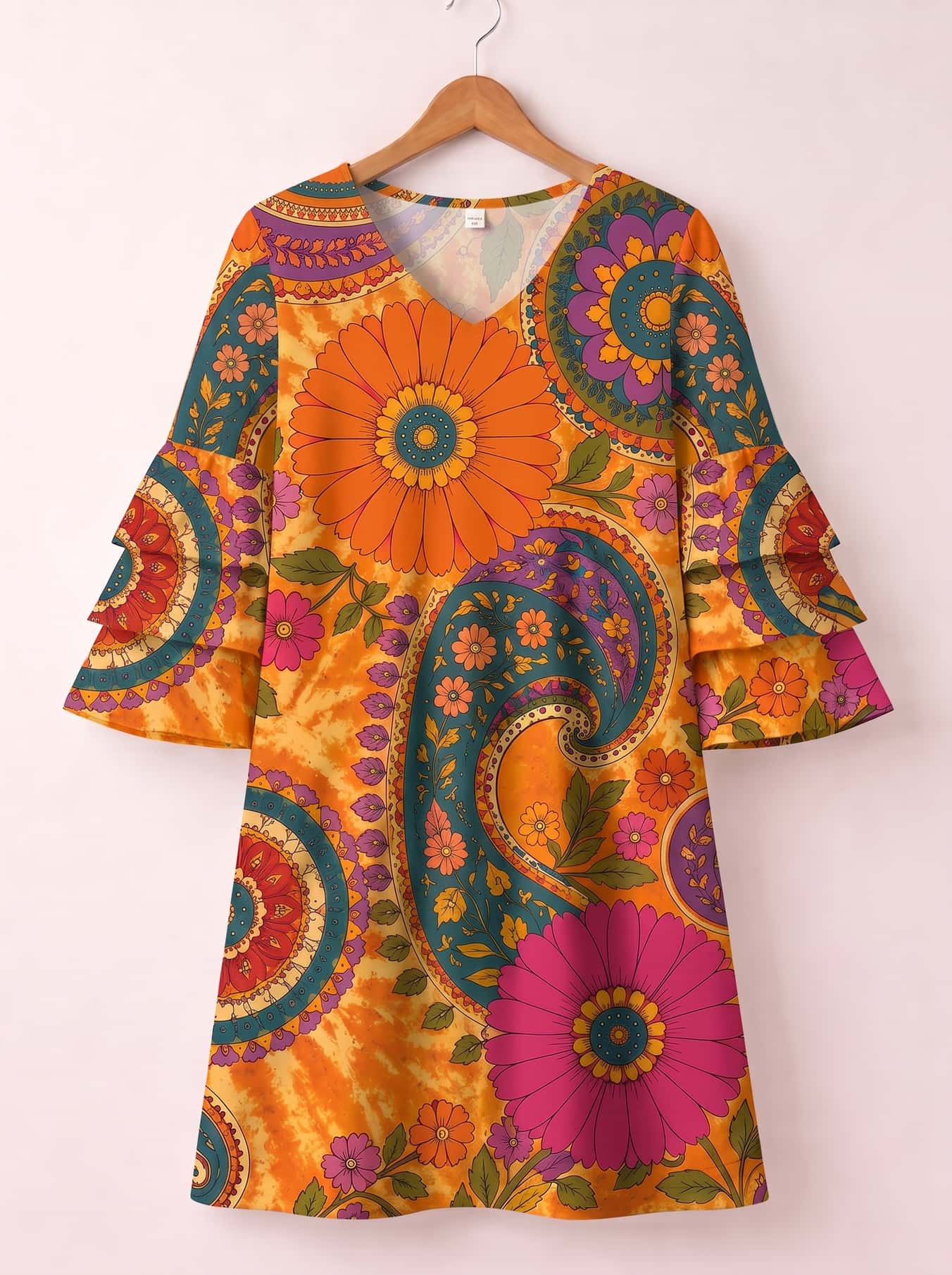 "Amber" Stacked Ruffle Sleeve Dress