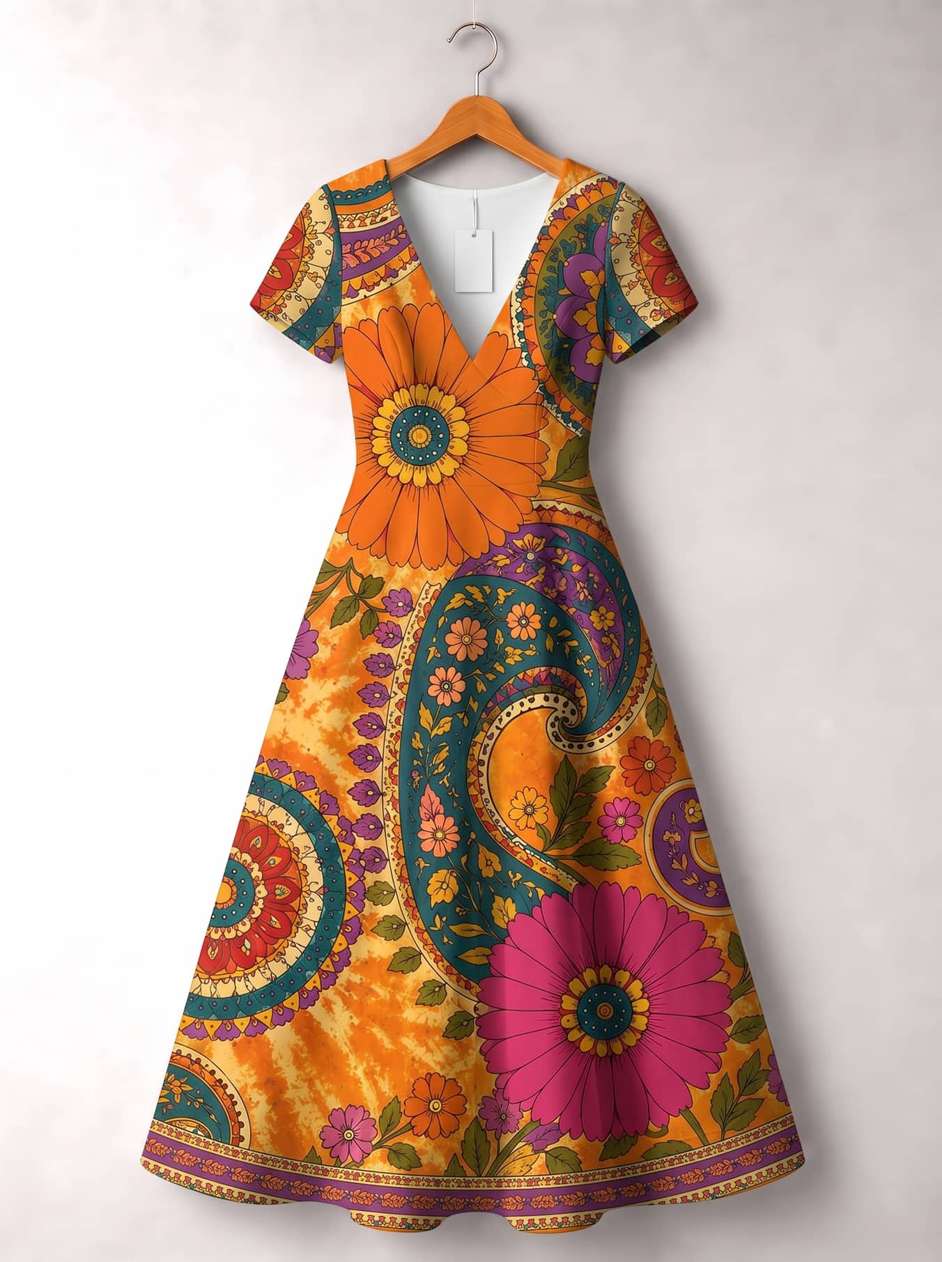 "Amber" Short Sleeve Maxi Dress