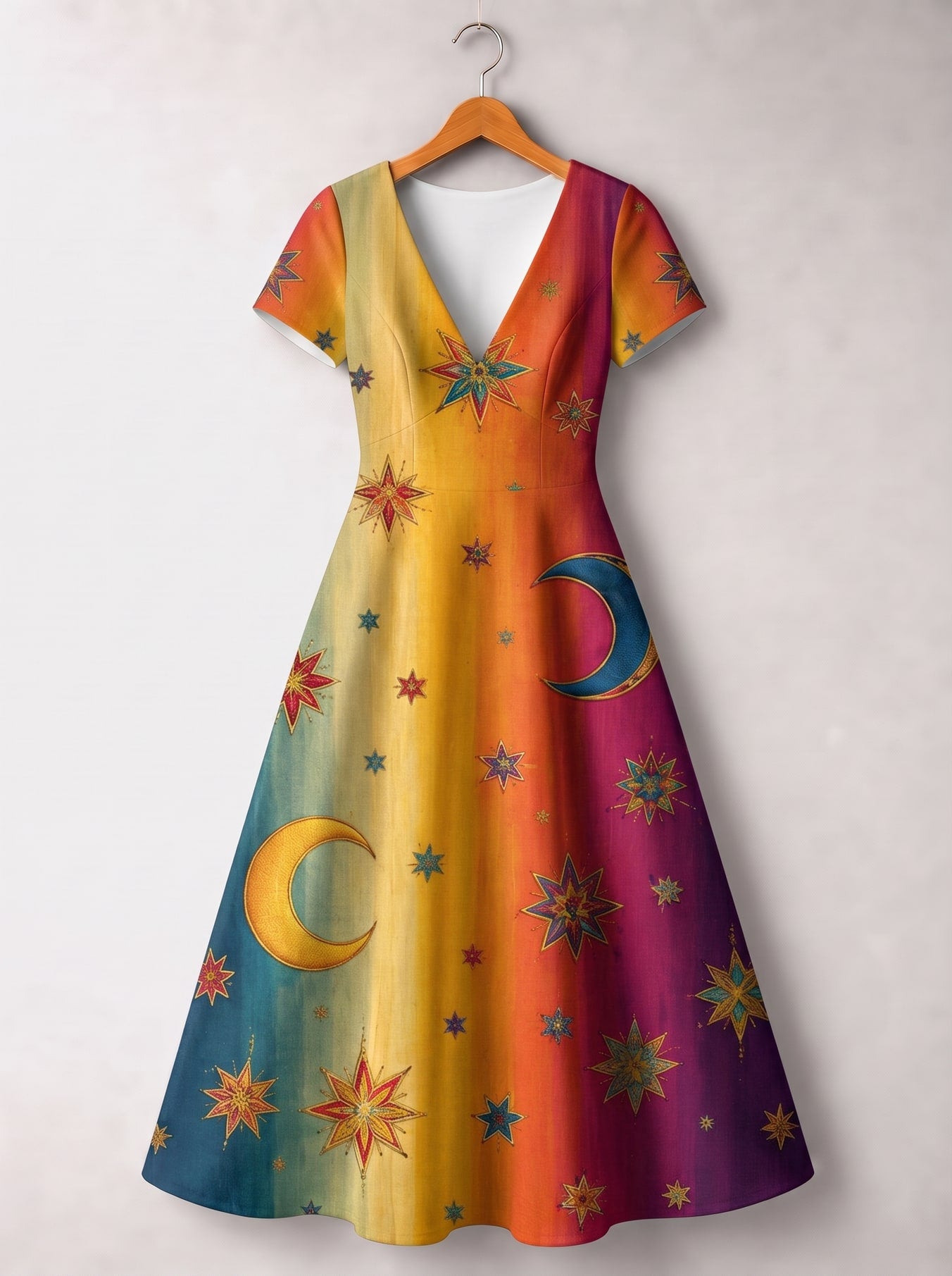 "Stardust" Short Sleeve Maxi Dress