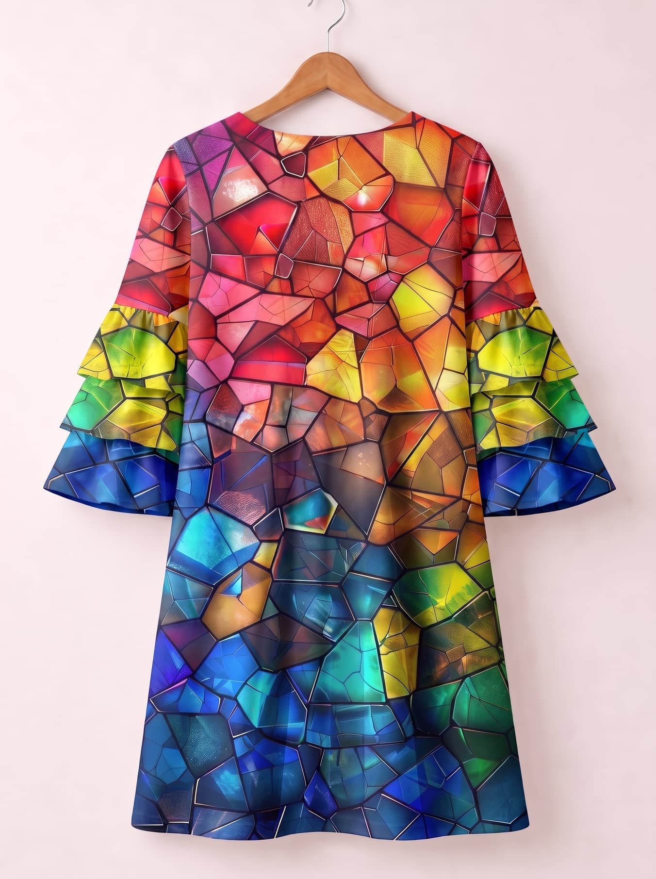 "Prism" Stacked Ruffle Sleeve Dress