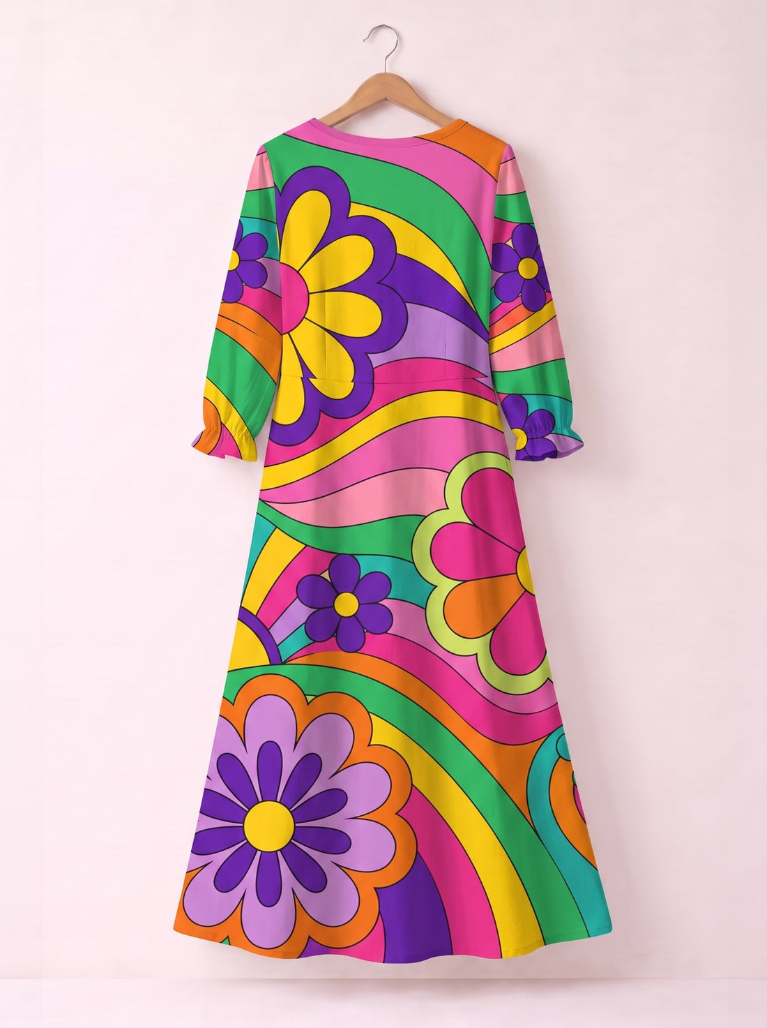 "Groovy" Long Sleeve Maxi Dress
