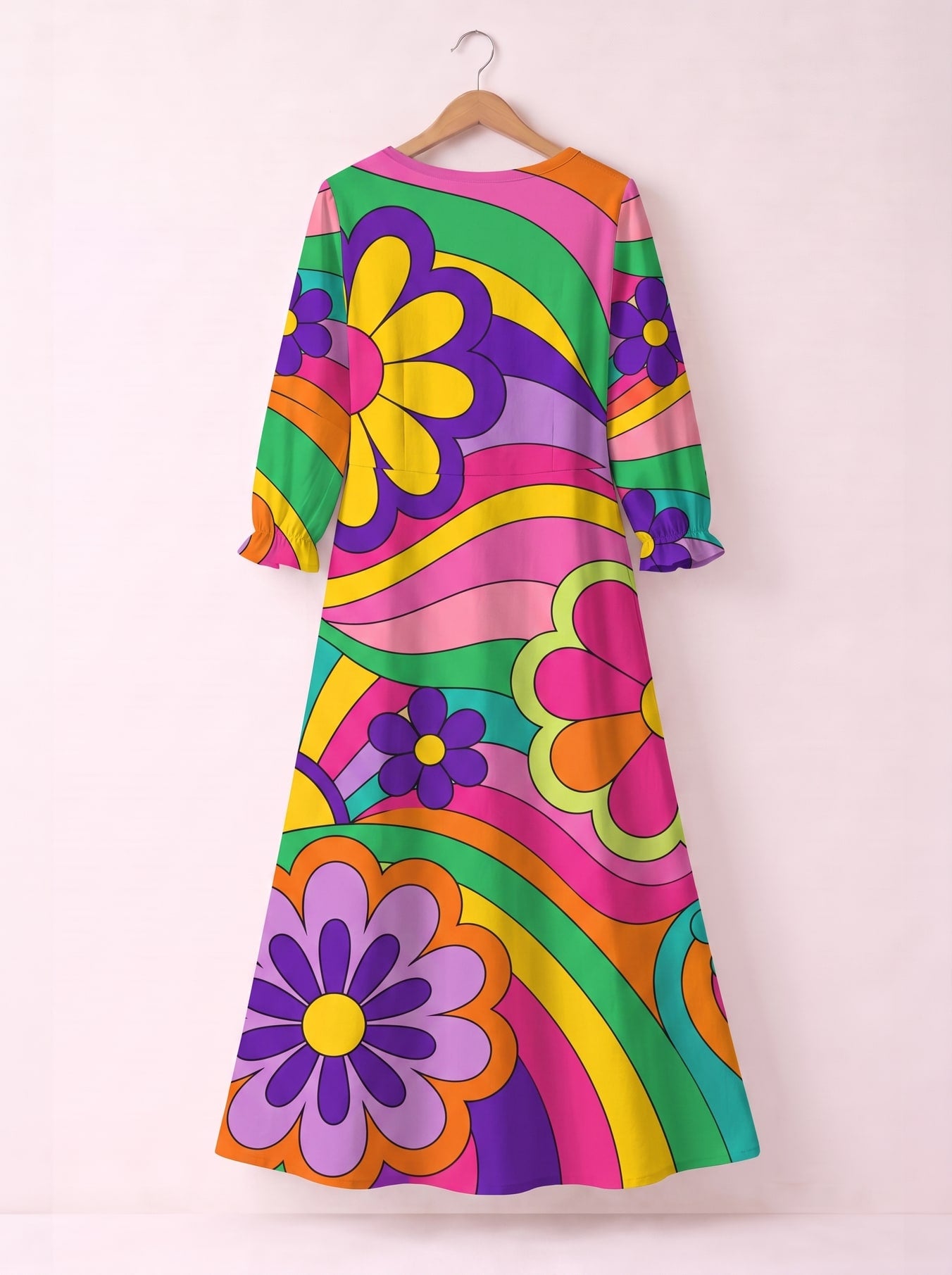 "Groovy" Long Sleeve Maxi Dress