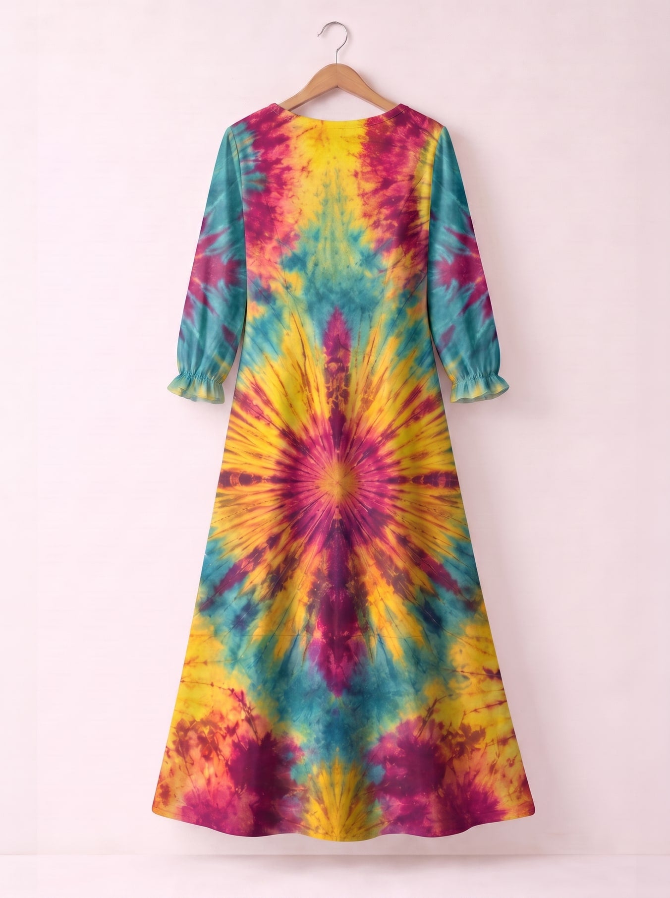 "Kaleidoscope" Long Sleeve Maxi Dress