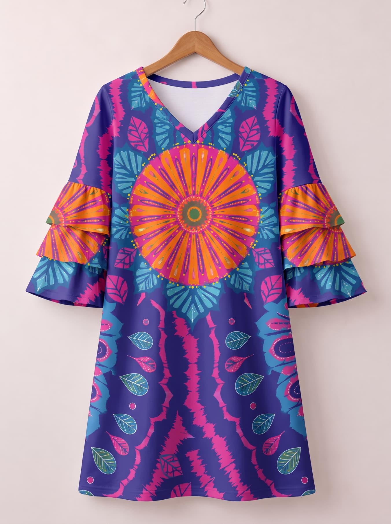 "Bohemia" Stacked Ruffle Sleeve Dress
