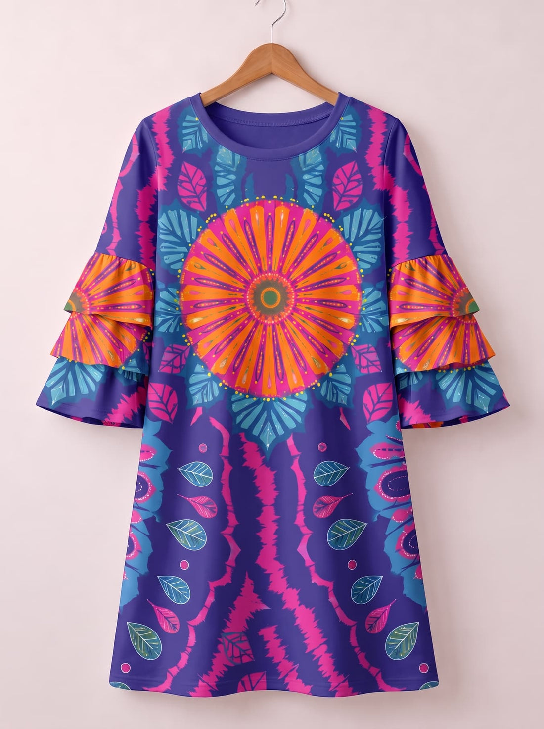 "Bohemia" Stacked Ruffle Sleeve Dress