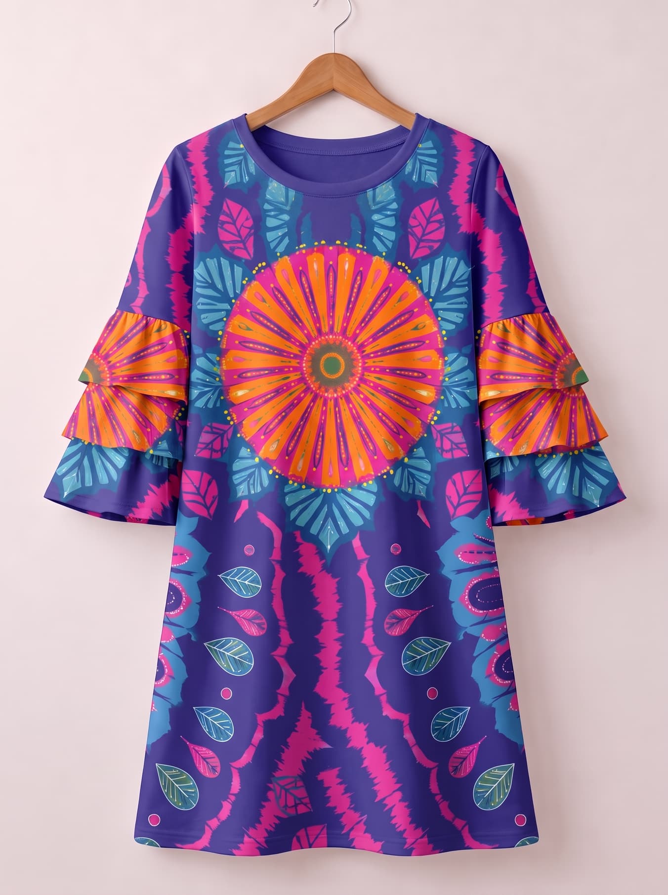 "Bohemia" Stacked Ruffle Sleeve Dress