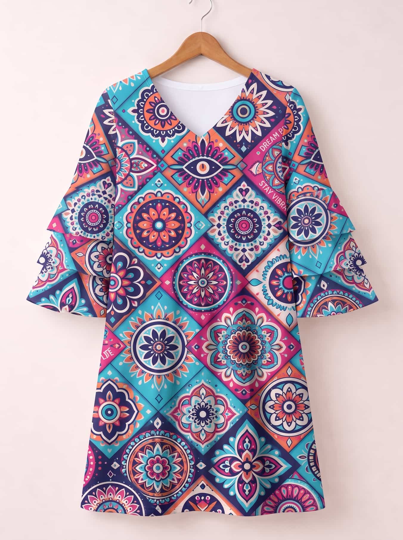 "Gypsy" Stacked Ruffle Sleeve Dress