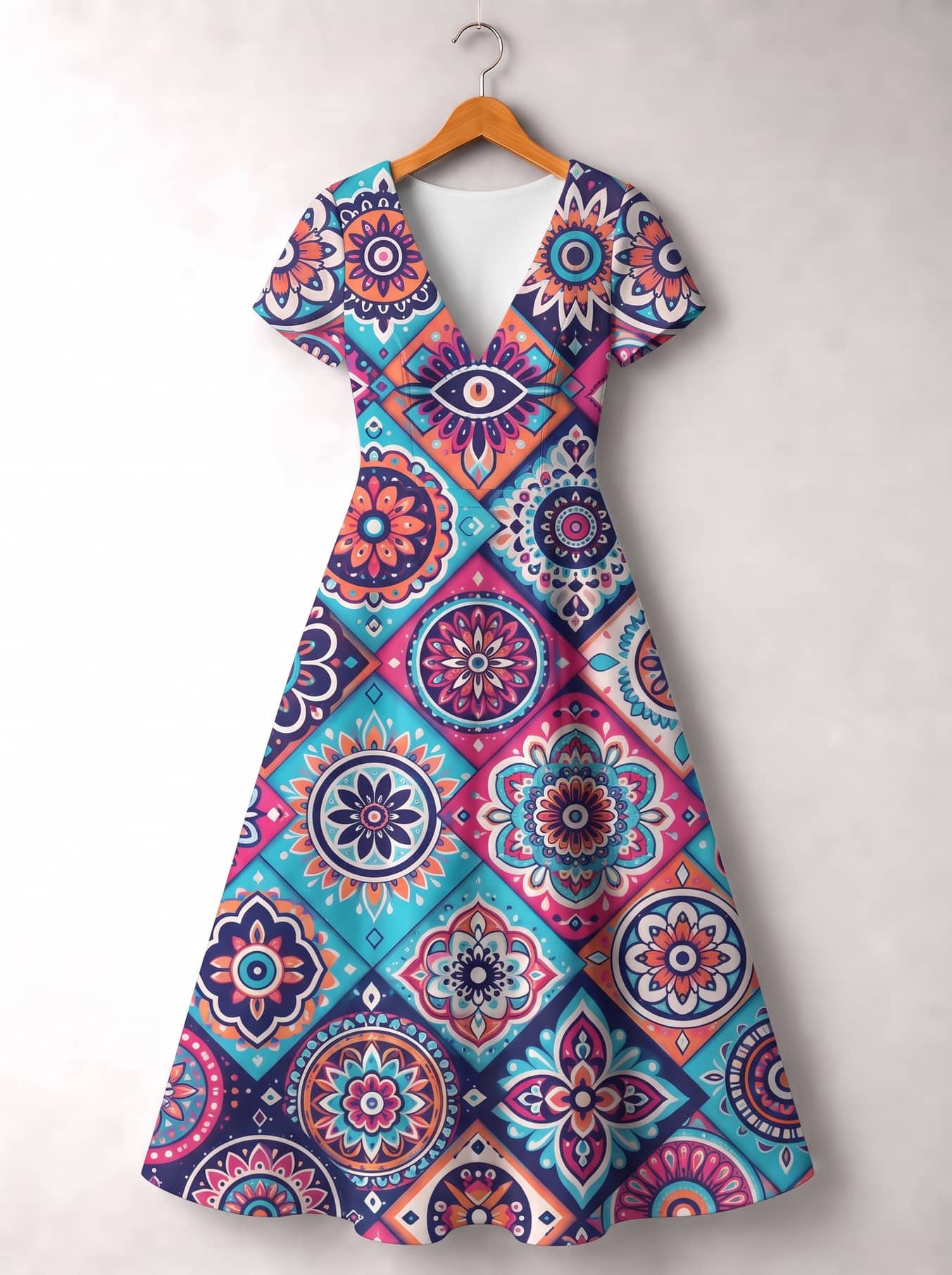 "Gypsy" Short Sleeve Maxi Dress